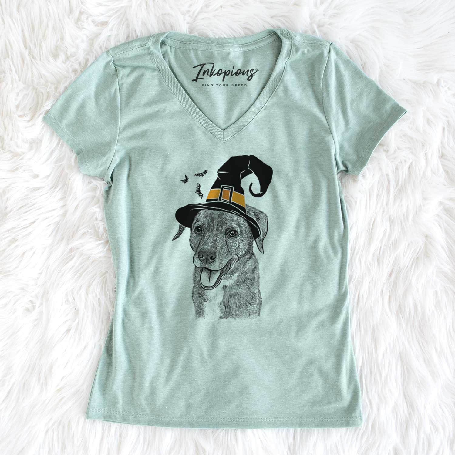 Witch Wally the Mixed Breed - Women's V-neck Shirt