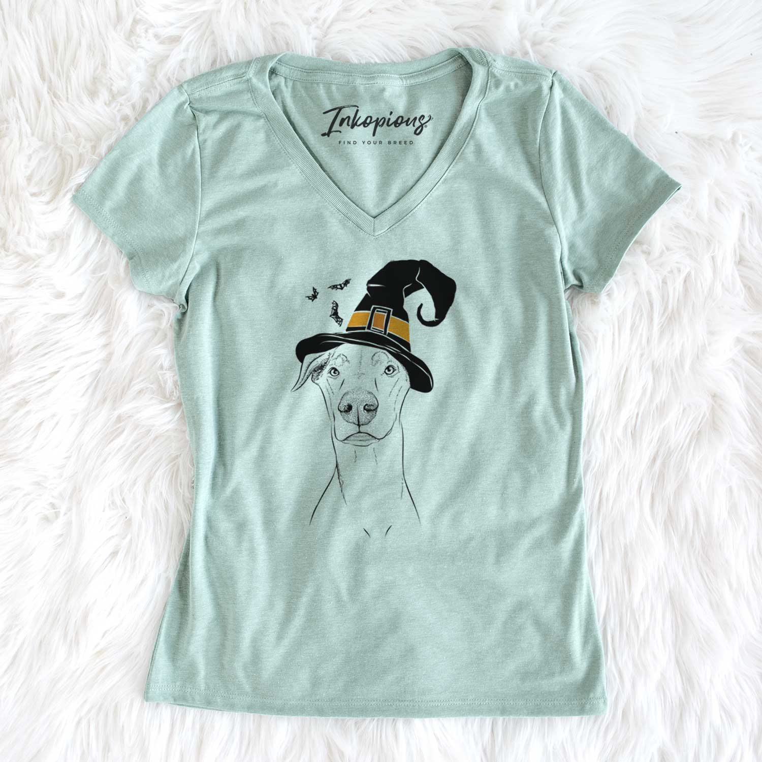 Witch Walter the White Doberman Rescue - Women's V-neck Shirt