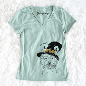 Witch Welma the West Highland Terrier - Women's V-neck Shirt