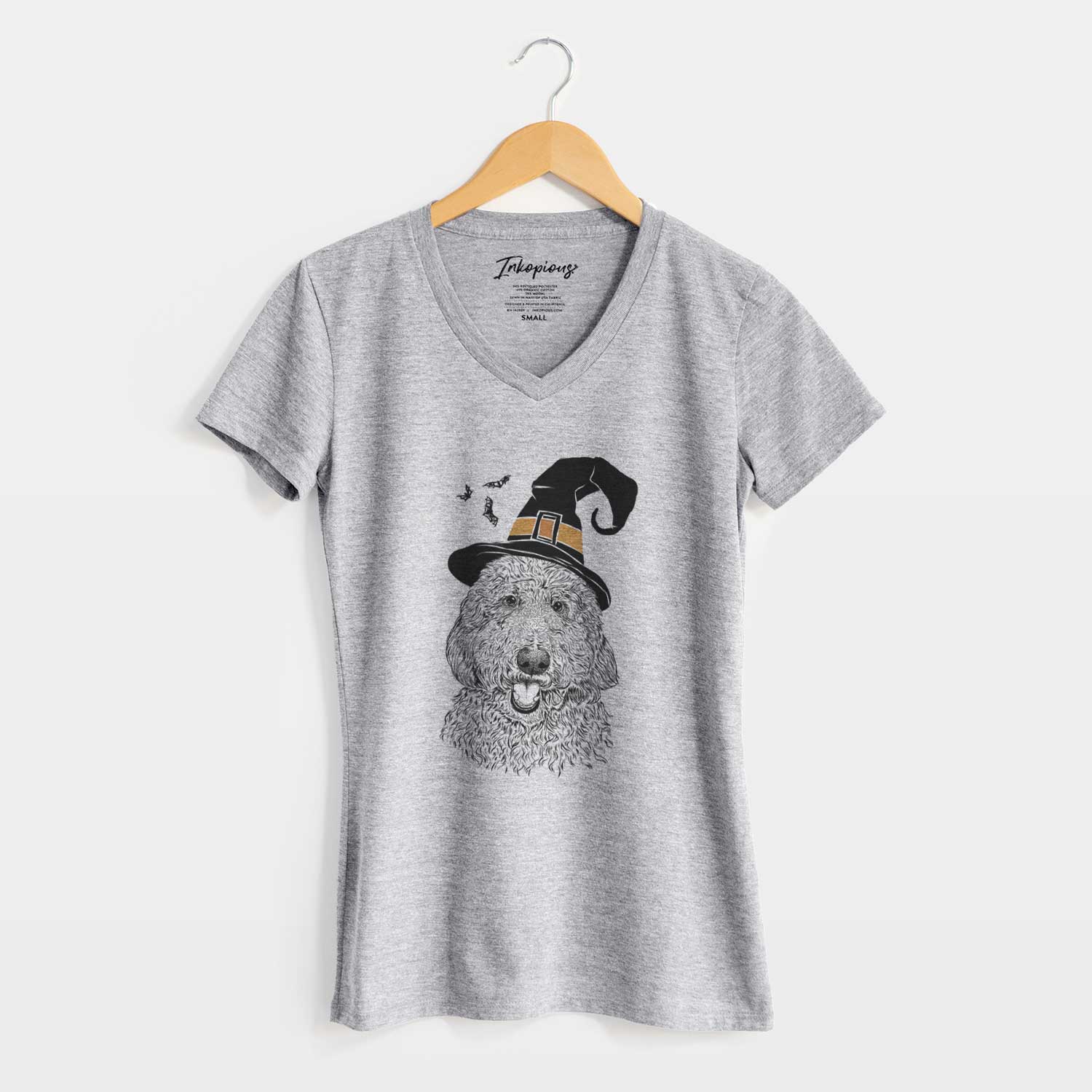 Witch Whisper the Goldendoodle - Women's V-neck Shirt