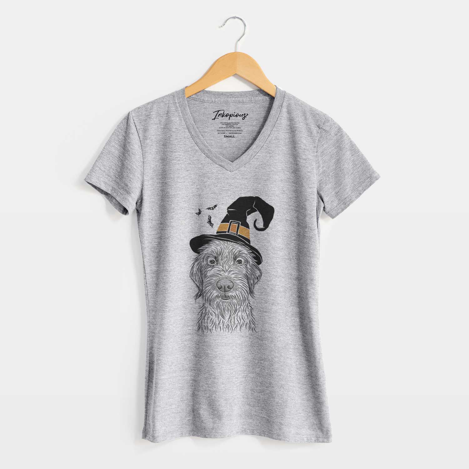 Witch Wilkins the Wirehaired Pointing Griffon - Women's V-neck Shirt