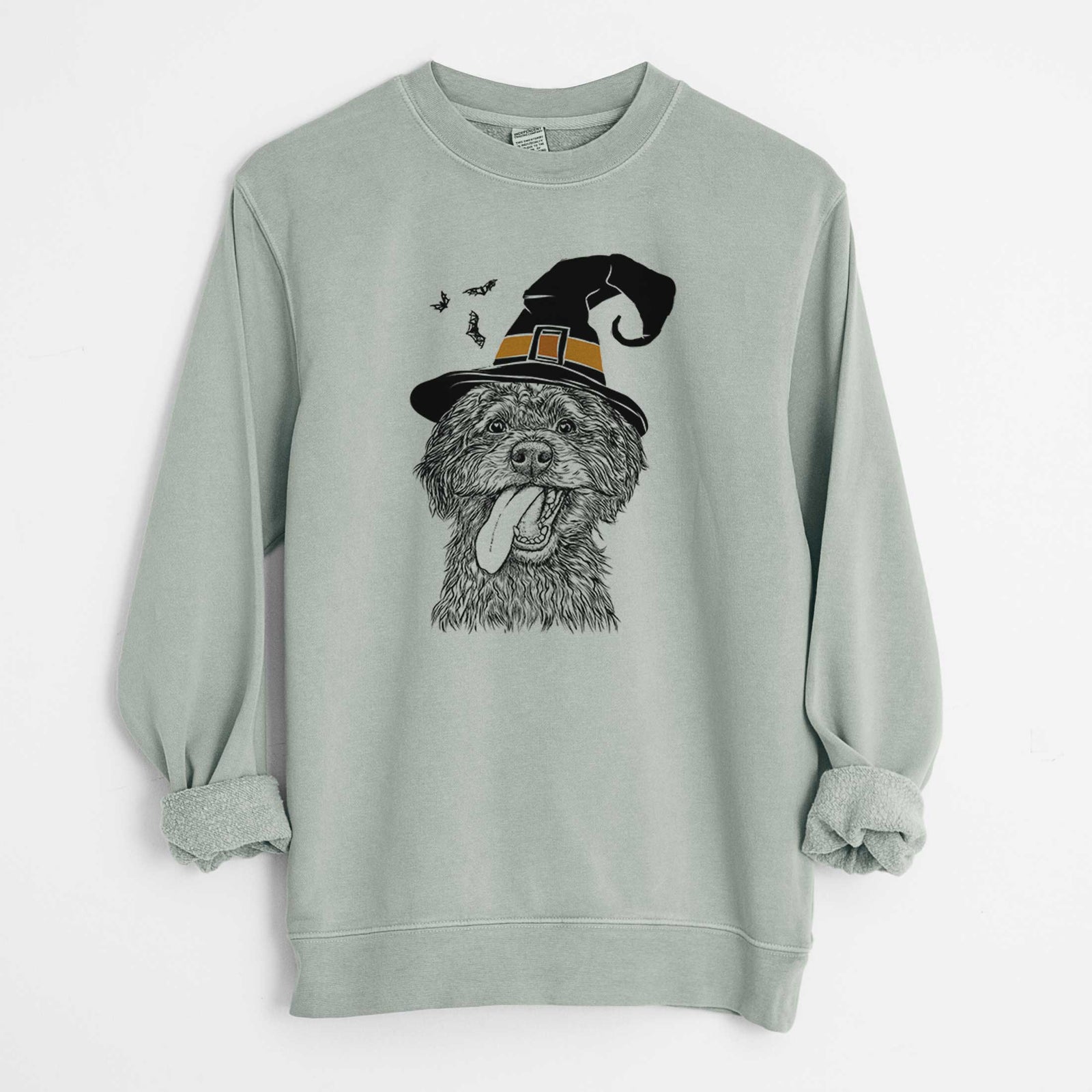 Witch Winnie the Mini Aussiedoodle - Unisex Pigment Dyed Crew Sweatshirt
