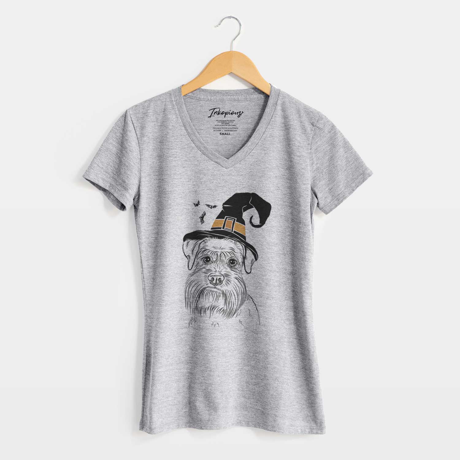 Witch Wrigley the Schnauzer - Women's V-neck Shirt