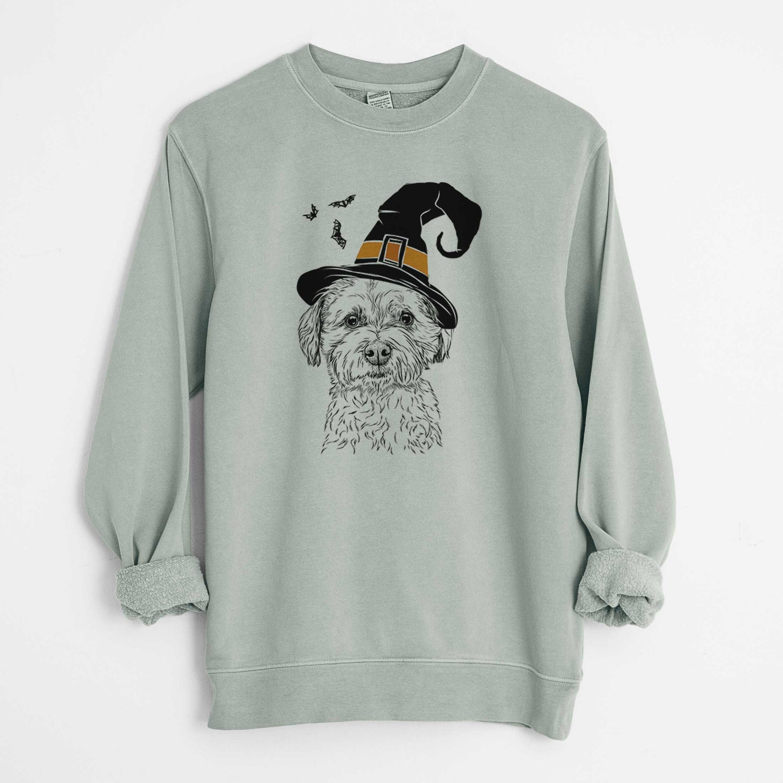 Witch Wyatt the Coton de Tulear - Unisex Pigment Dyed Crew Sweatshirt