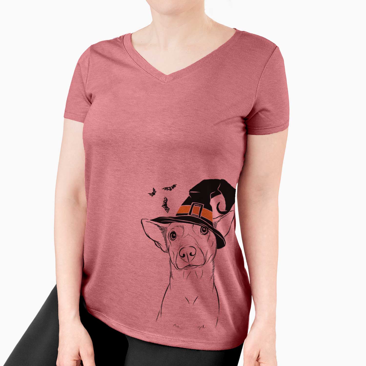 Witch Yogi the Mixed Breed - Women's V-neck Shirt