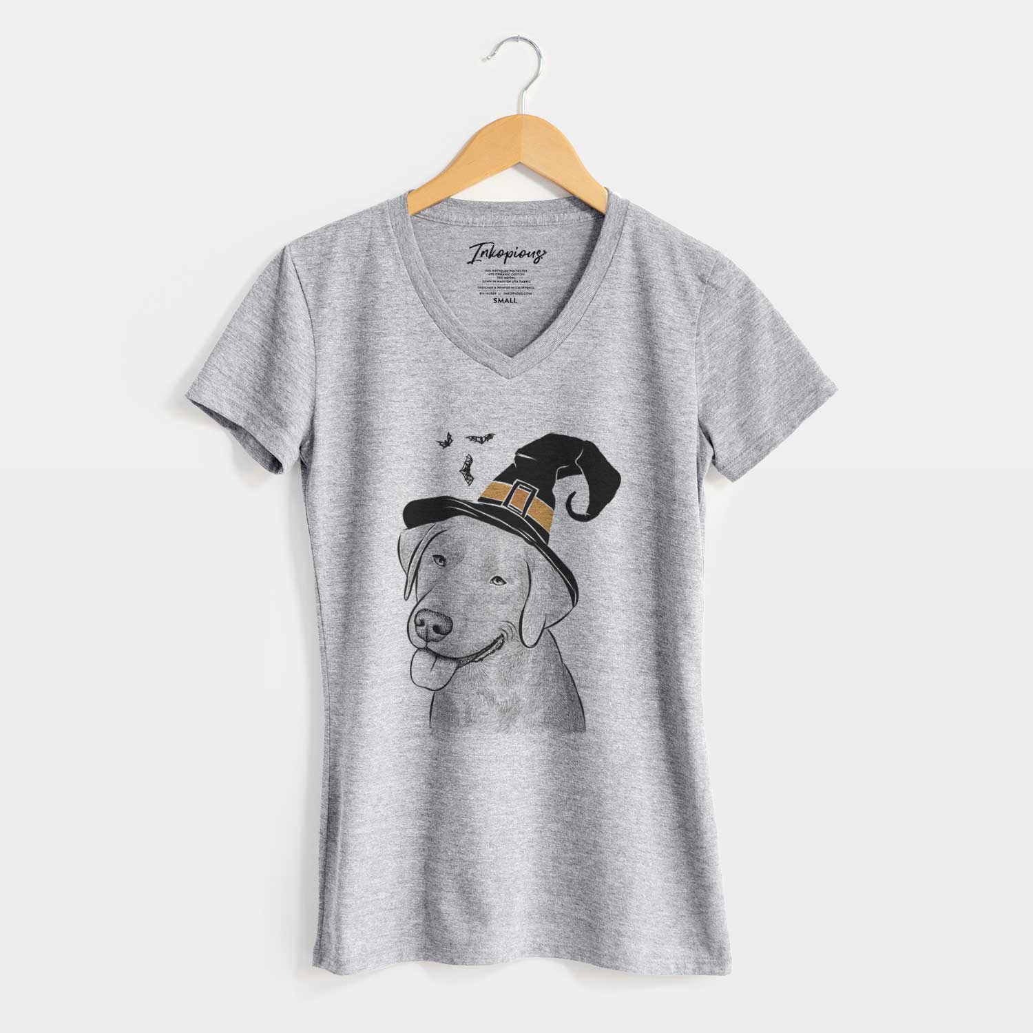 Witch Zeppelin the Black Labrador - Women's V-neck Shirt