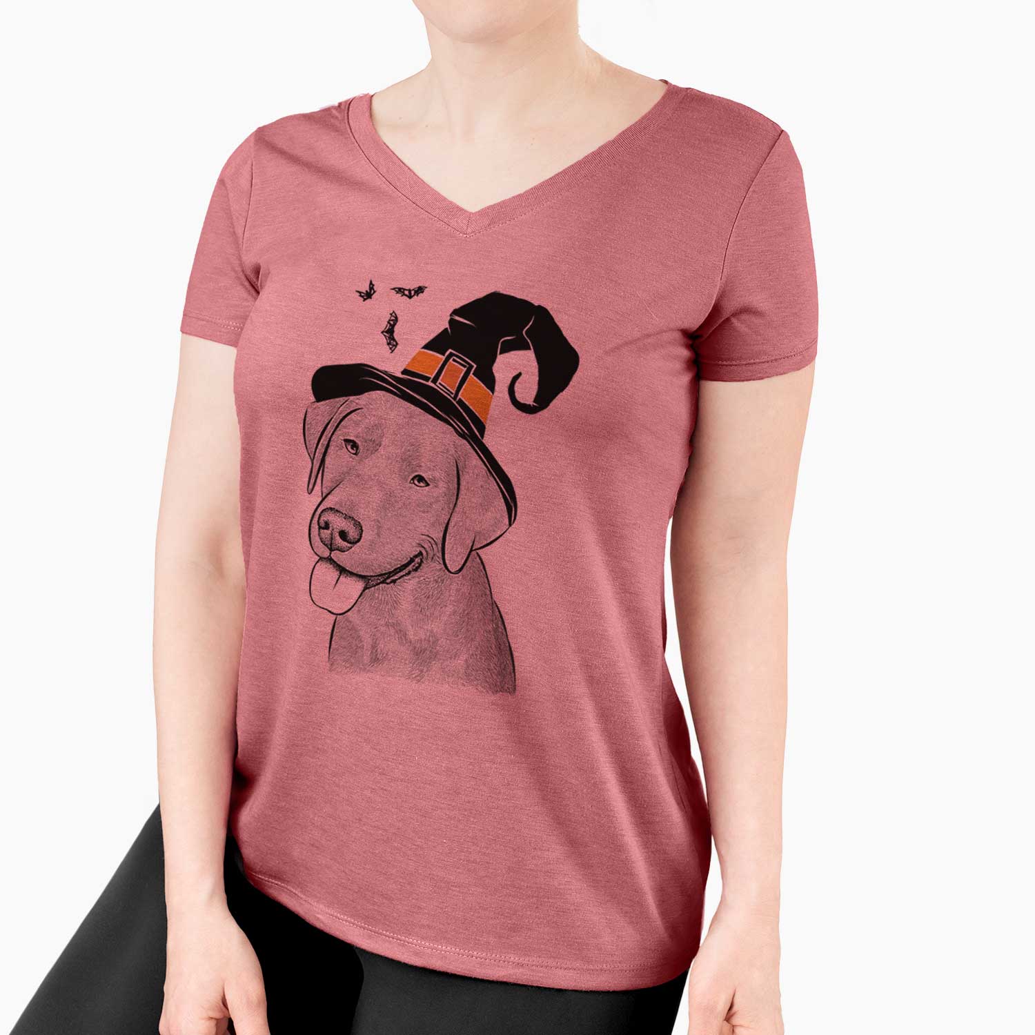 Witch Zeppelin the Black Labrador - Women's V-neck Shirt