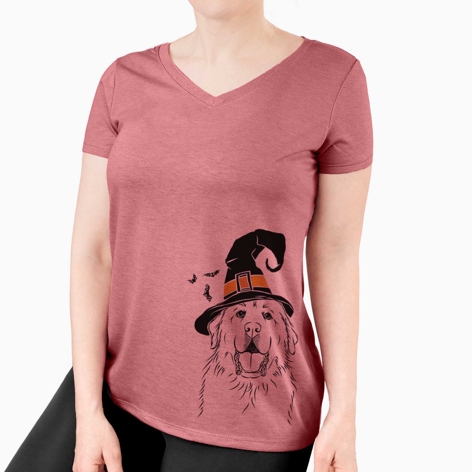 Witch Zeus the Great Pyrenees - Women's V-neck Shirt