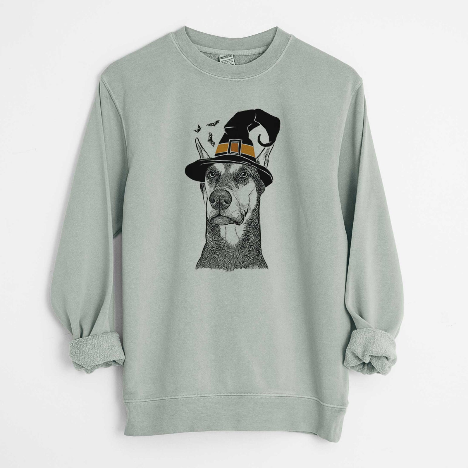 Witch Zeus the Doberman Pinscher - Unisex Pigment Dyed Crew Sweatshirt