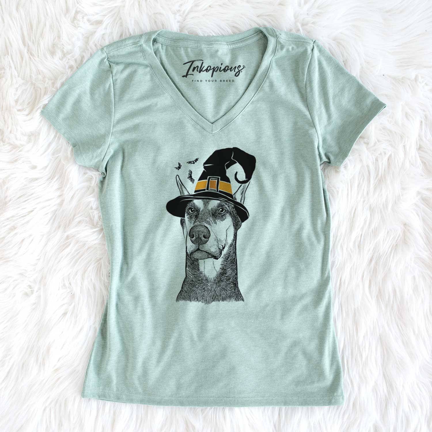 Witch Zeus the Doberman Pinscher - Women's V-neck Shirt