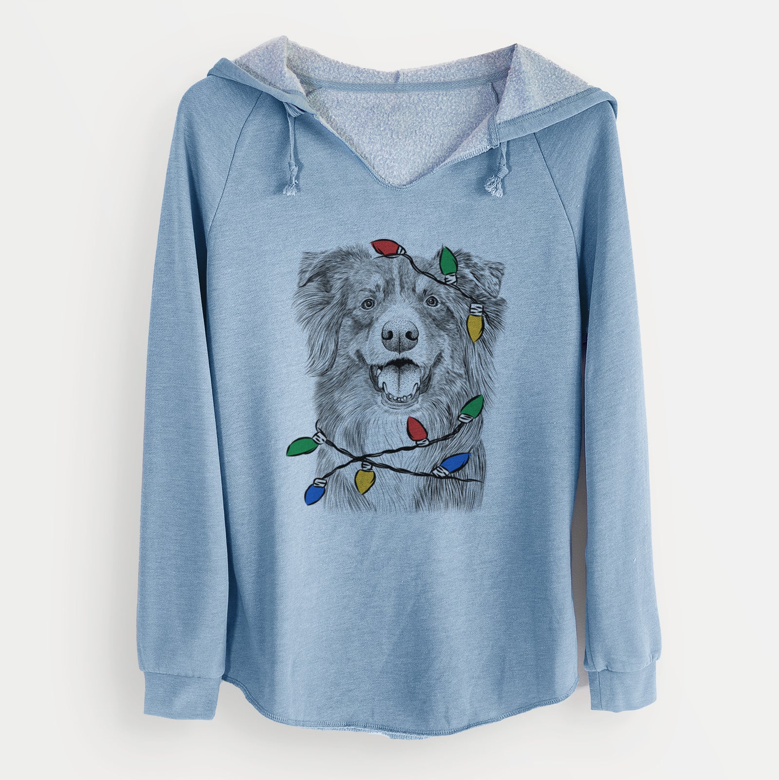 Christmas Lights Aussie Parker the Australian Shepherd - Cali Wave Hooded Sweatshirt
