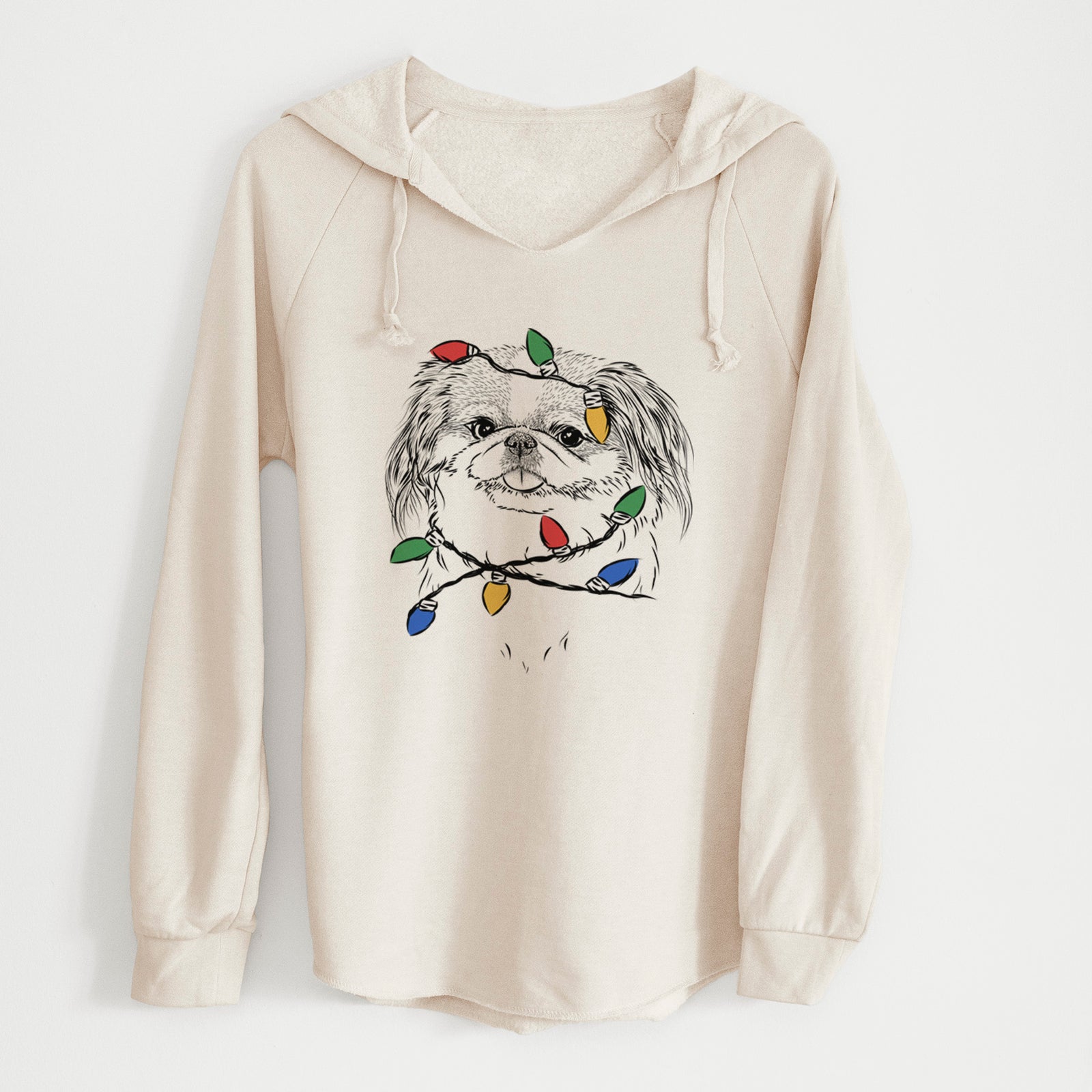 Christmas Lights Abra Bean the Pekingese - Cali Wave Hooded Sweatshirt