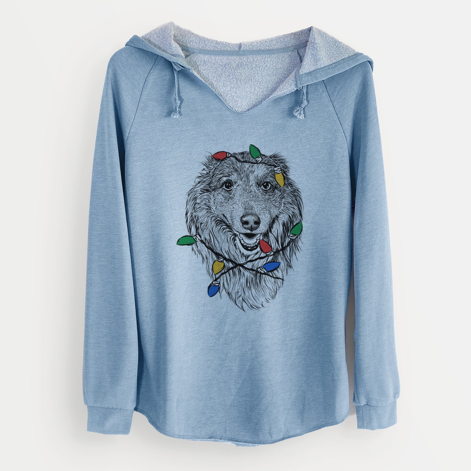 Christmas Lights Addie the Collie Mix - Cali Wave Hooded Sweatshirt