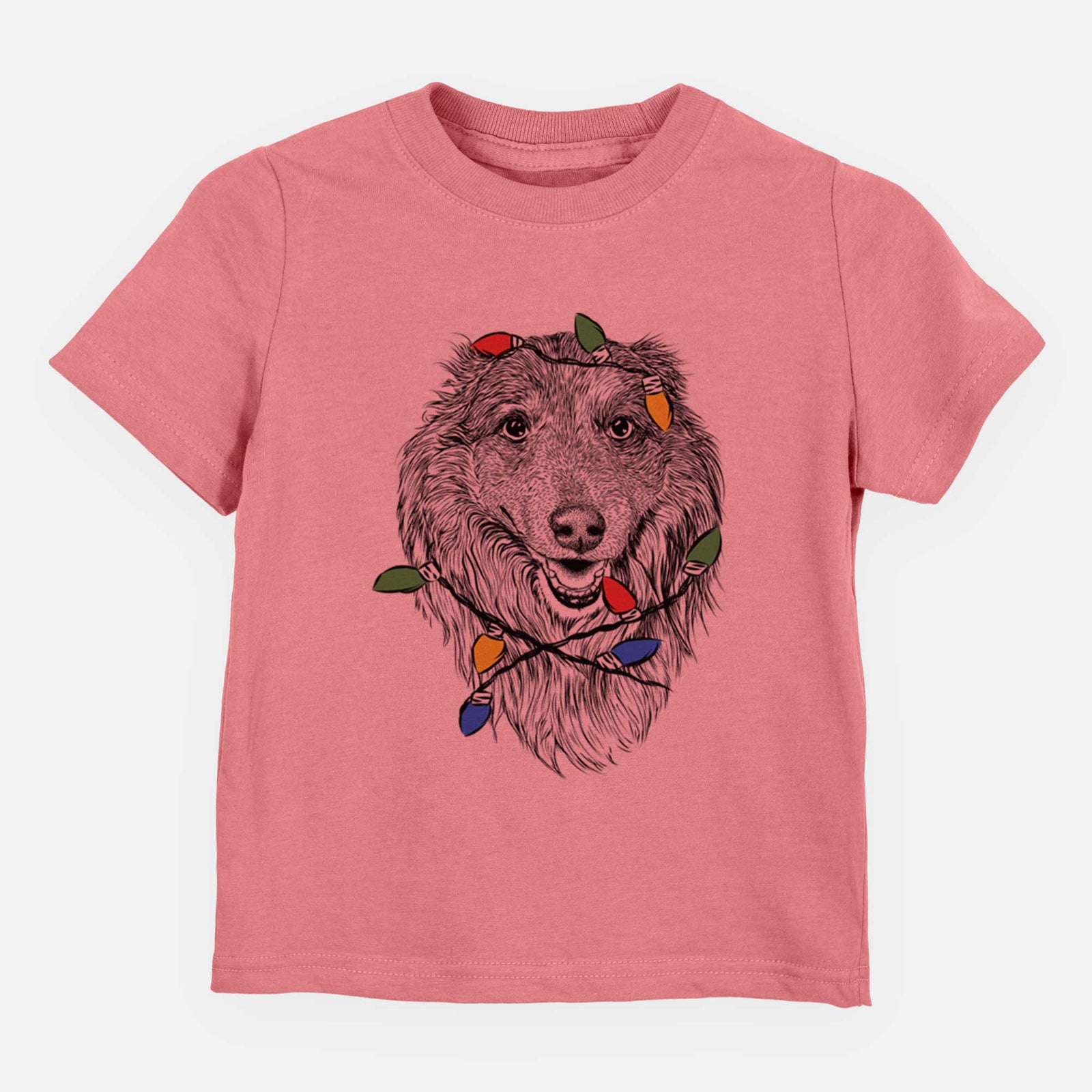 Christmas Lights Addie the Collie Mix - Kids/Youth/Toddler Shirt