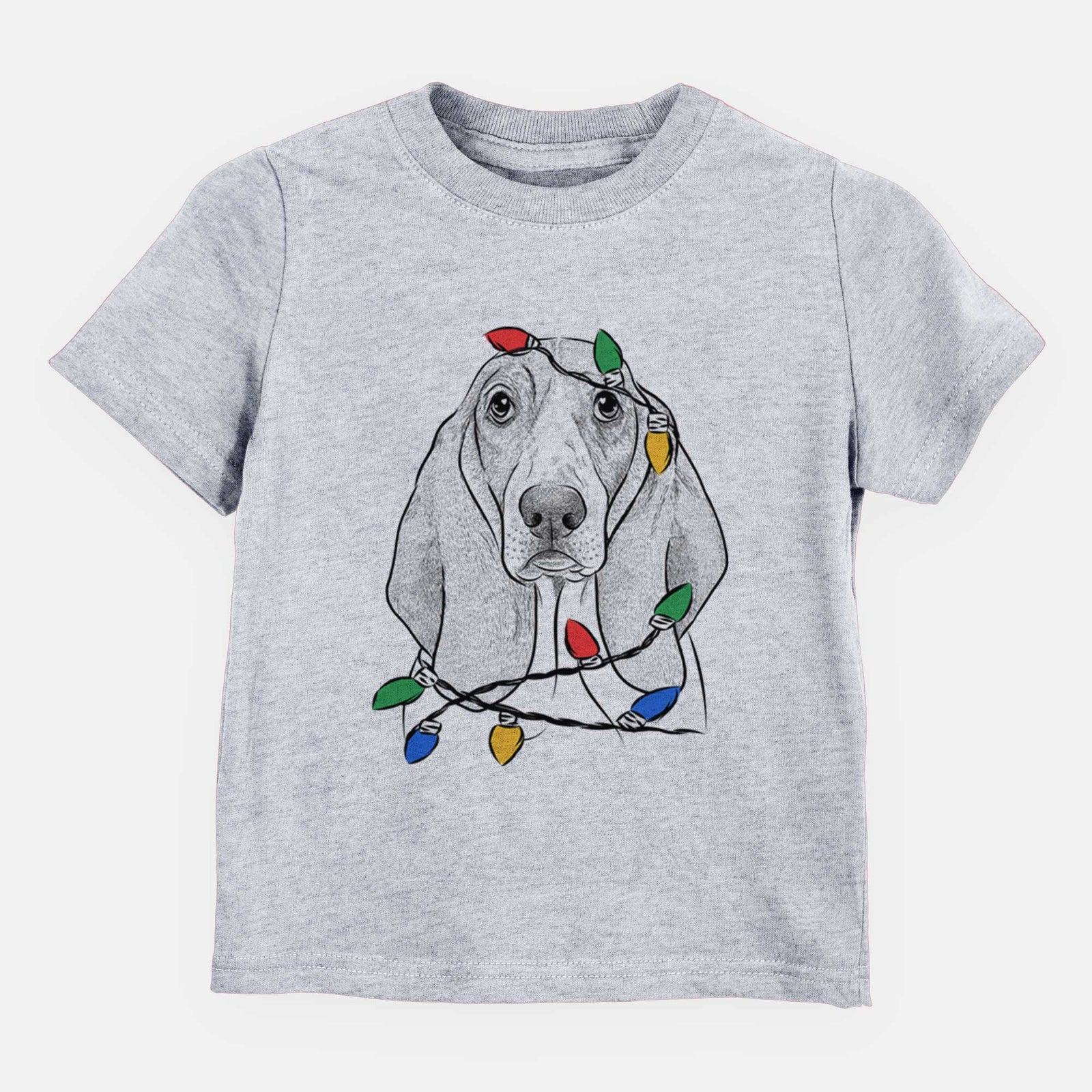 Christmas Lights Addison the Basset Hound - Kids/Youth/Toddler Shirt
