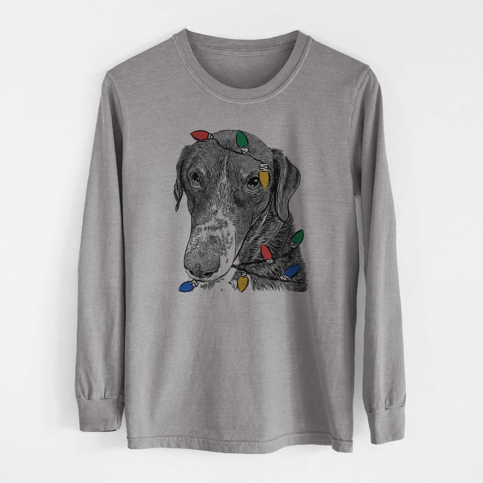 Christmas Lights Angel Orion the Mixed Breed - Heavyweight 100% Cotton Long Sleeve