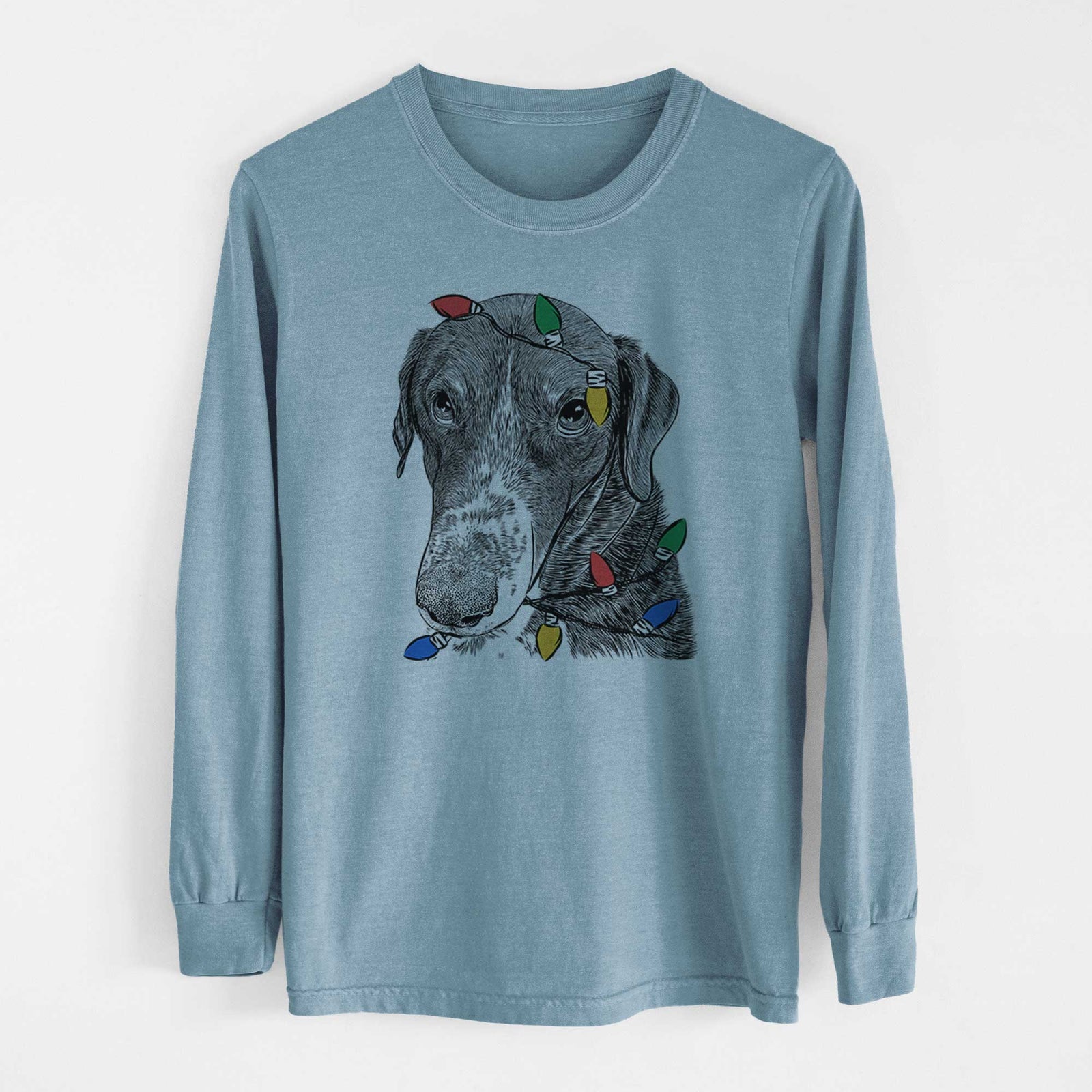 Christmas Lights Angel Orion the Mixed Breed - Heavyweight 100% Cotton Long Sleeve
