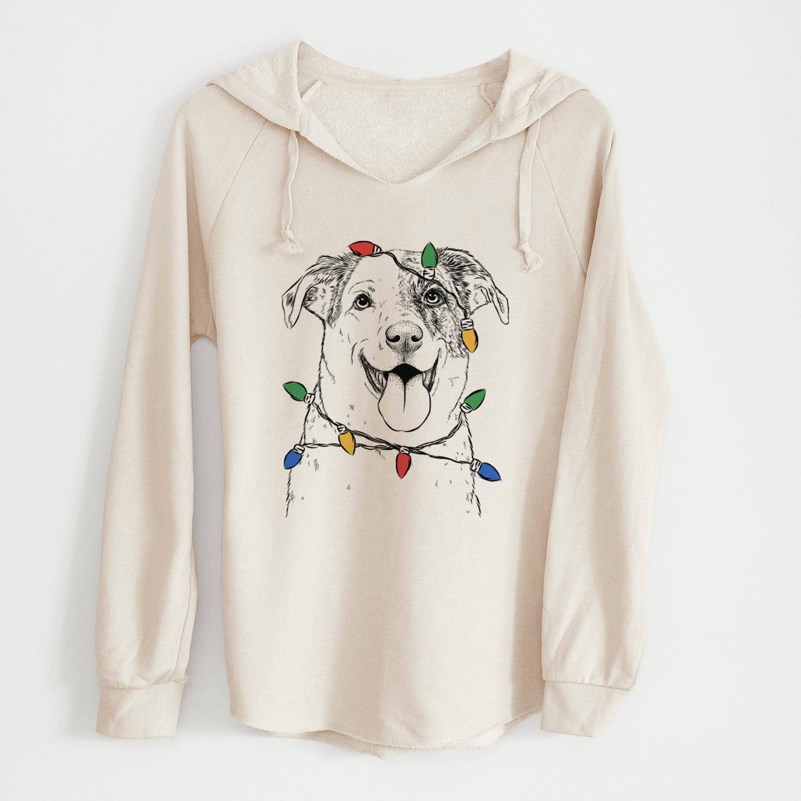 Christmas Lights Archer the Shepherd Mix - Cali Wave Hooded Sweatshirt