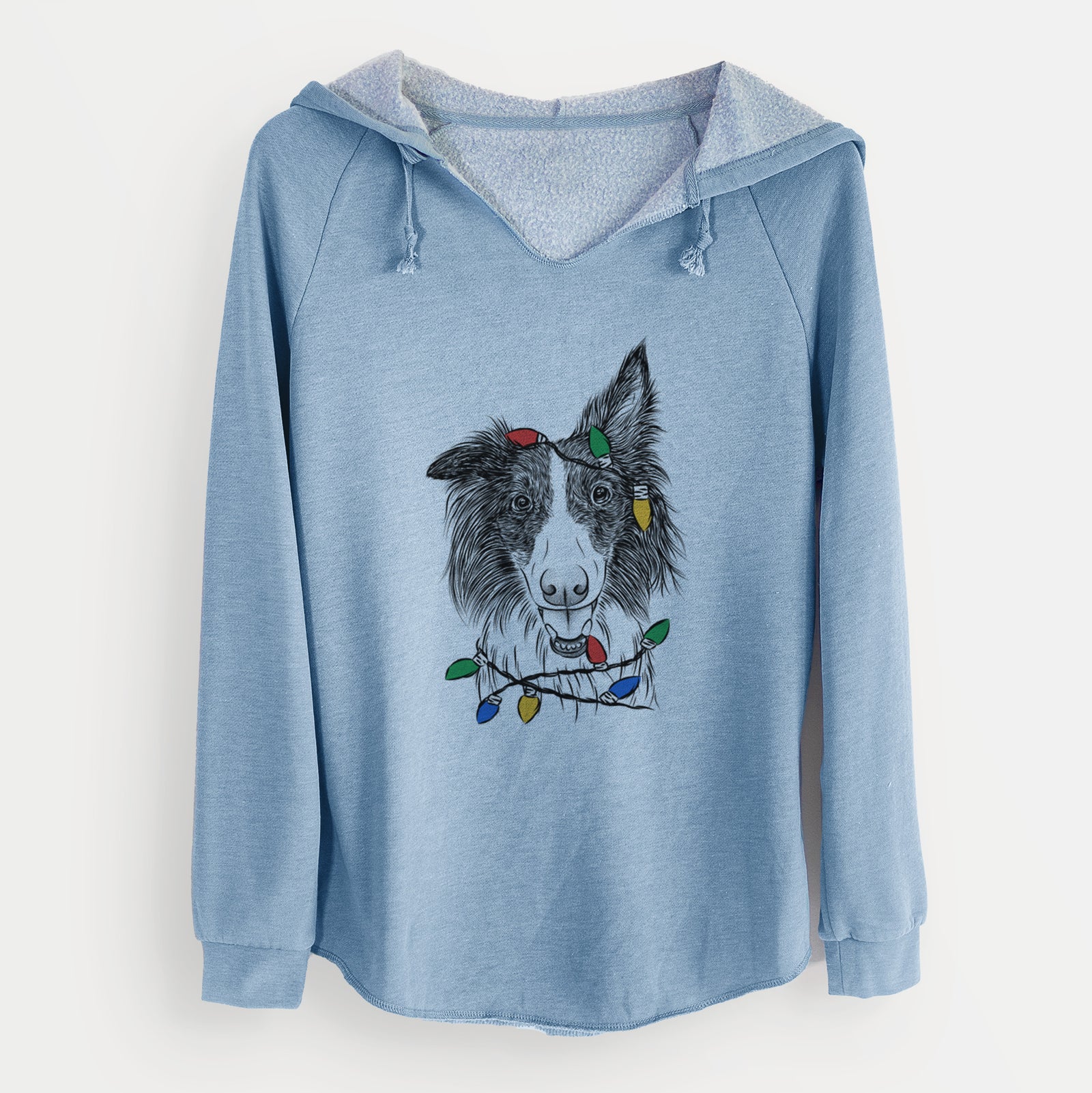 Christmas Lights Archie the Silken Windhound - Cali Wave Hooded Sweatshirt