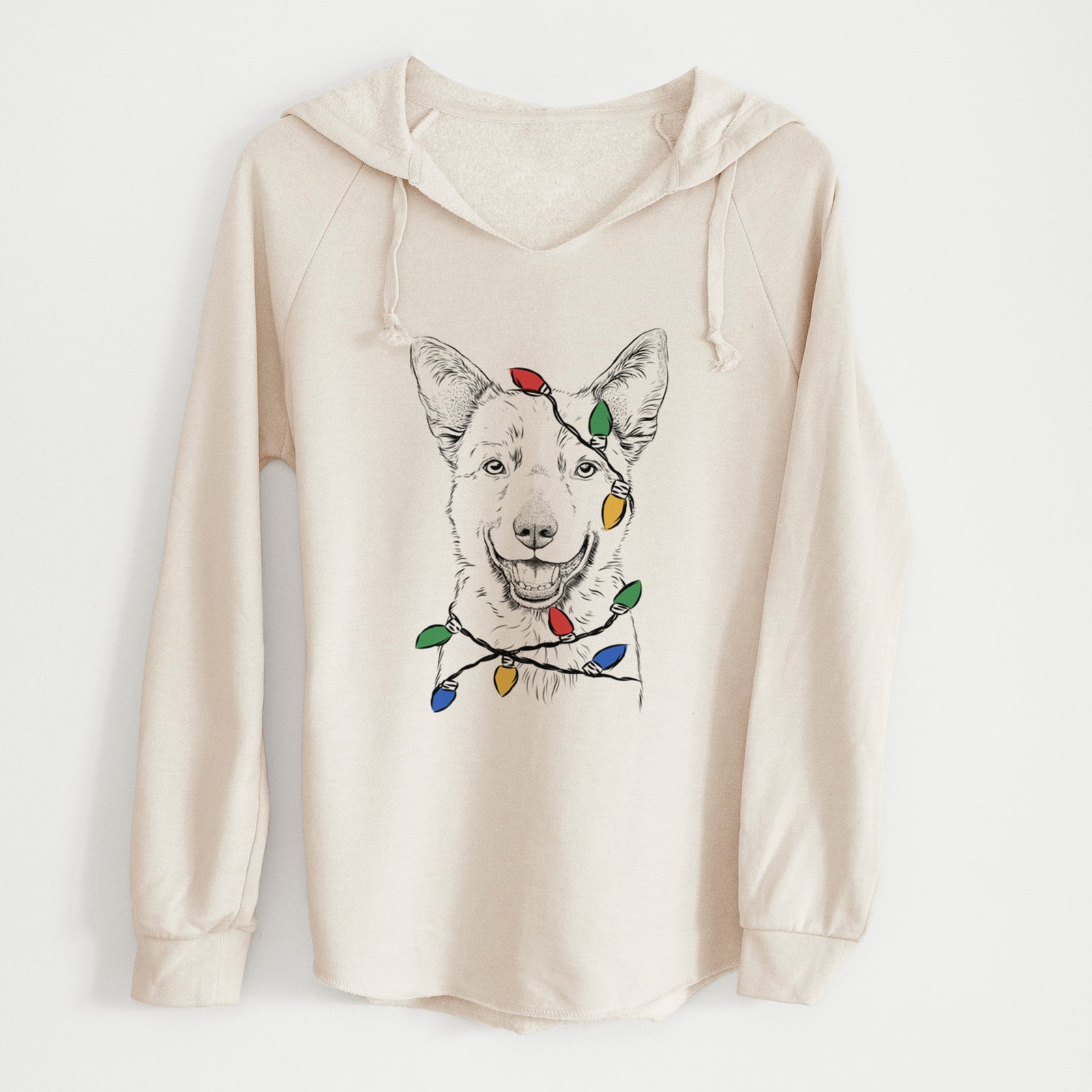 Christmas Lights Arden the Australian Kelpie - Cali Wave Hooded Sweatshirt