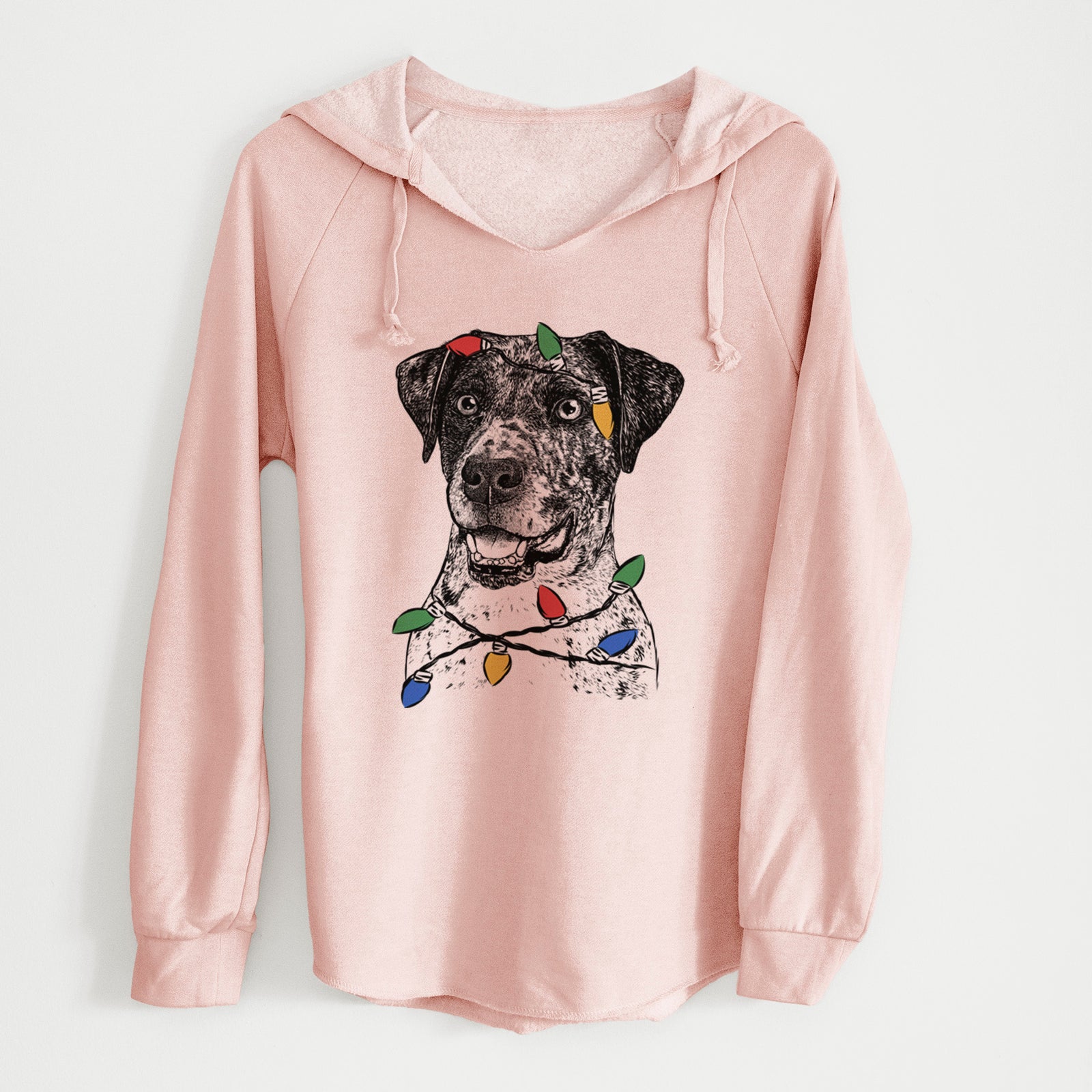 Christmas Lights Argos the Catahoula - Cali Wave Hooded Sweatshirt