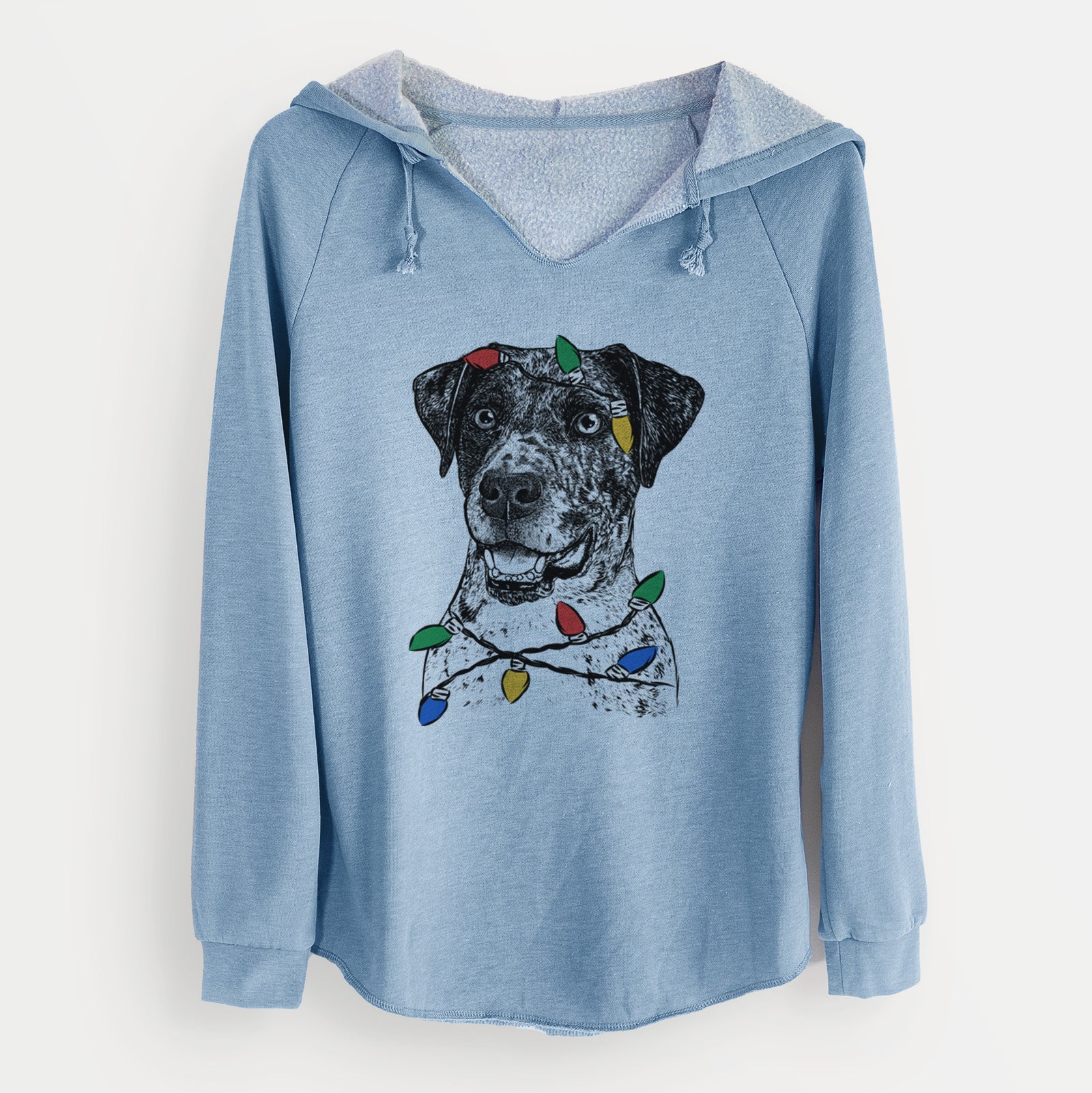 Christmas Lights Argos the Catahoula - Cali Wave Hooded Sweatshirt