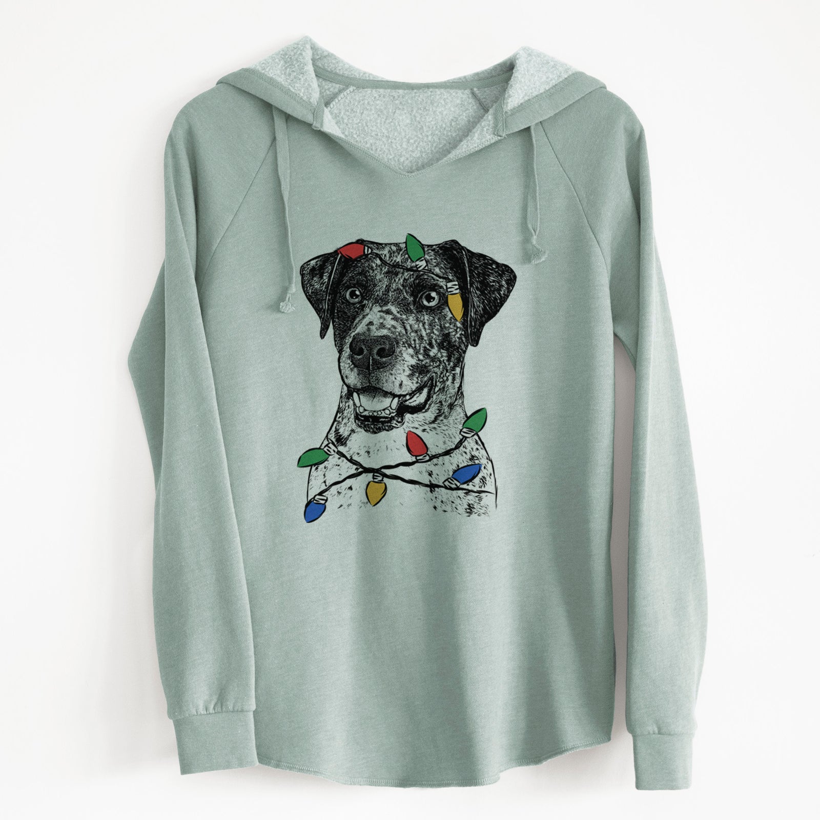 Christmas Lights Argos the Catahoula - Cali Wave Hooded Sweatshirt