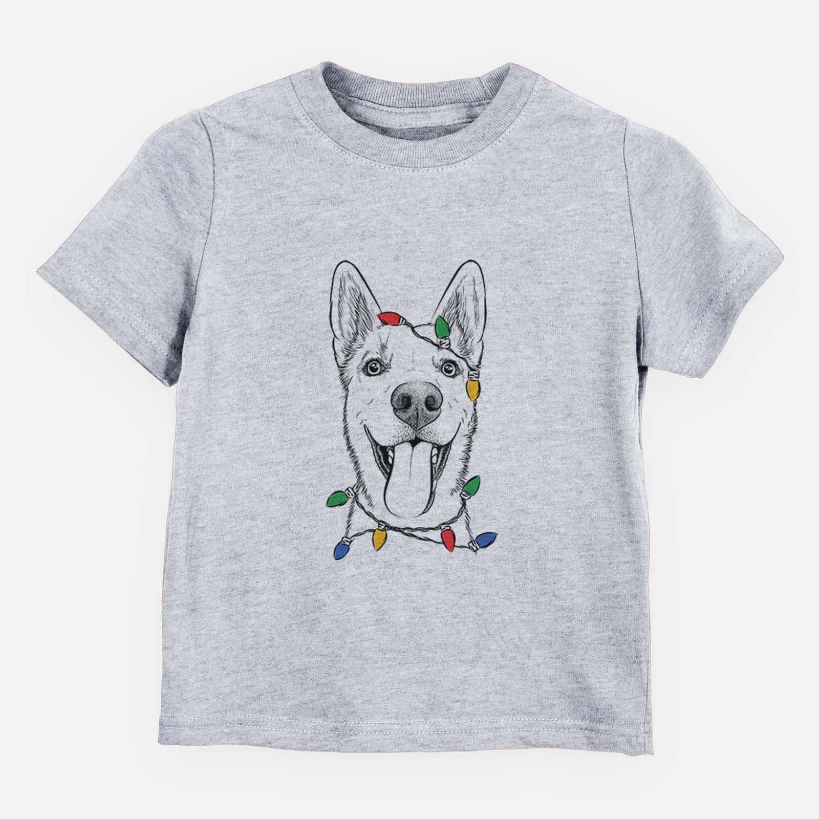 Christmas Lights Arlo the Husky Shepherd Mix - Kids/Youth/Toddler Shirt