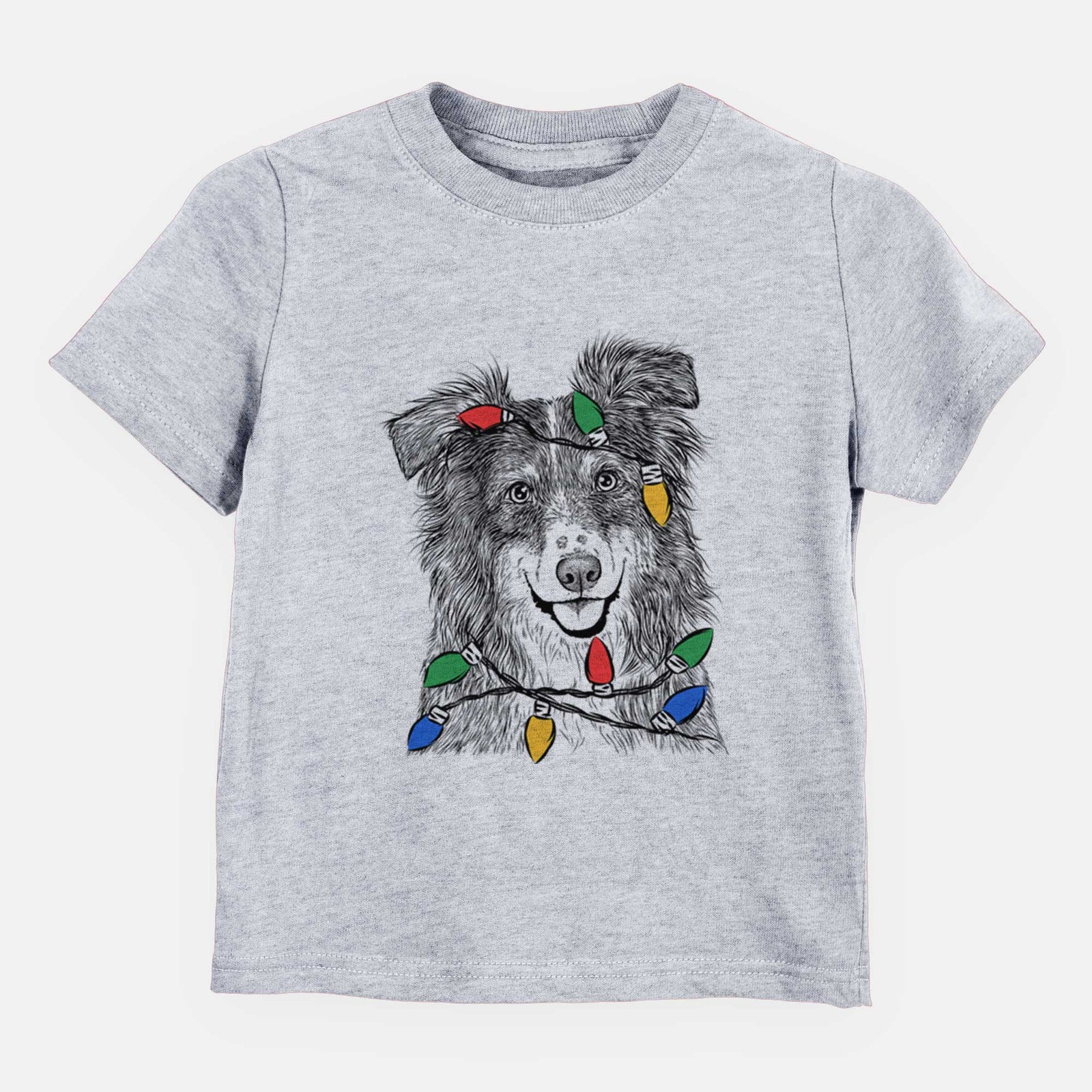 Christmas Lights Aushe the Australian Shepherd - Kids/Youth/Toddler Shirt