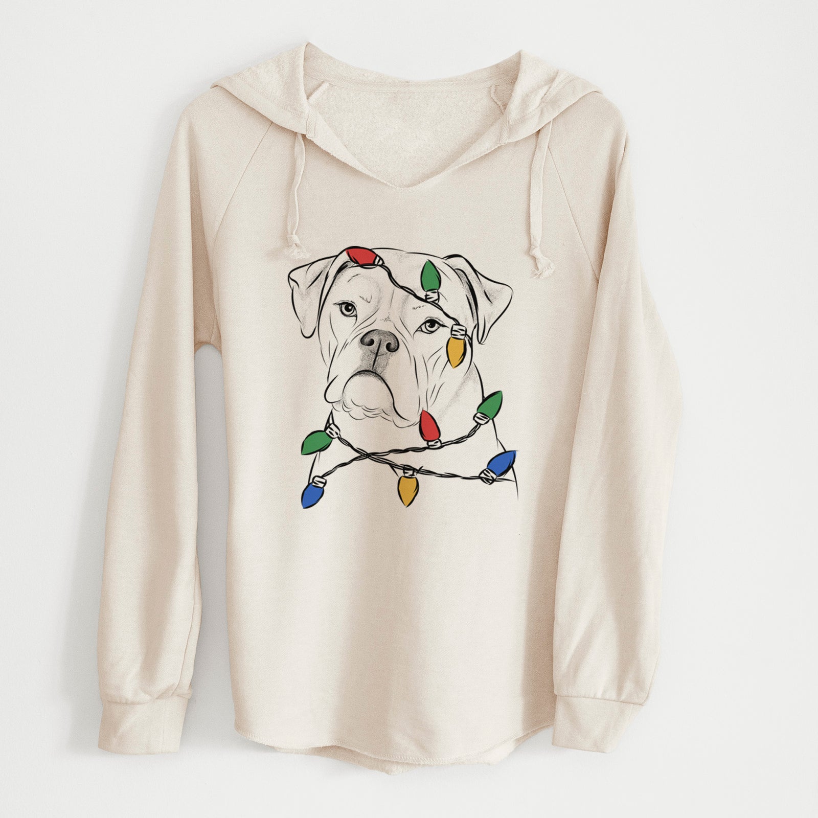 Christmas Lights Babe the AmericanBulldog - Cali Wave Hooded Sweatshirt