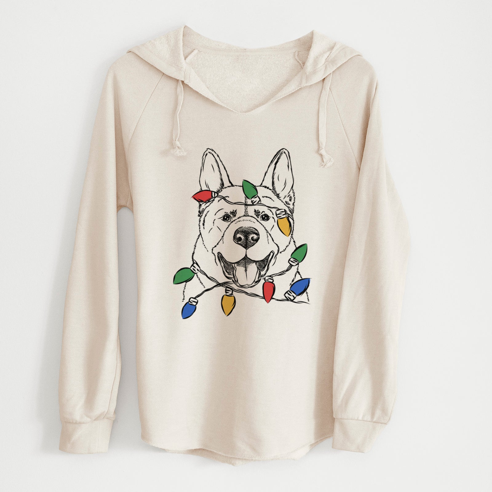 Christmas Lights Baku the Akita - Cali Wave Hooded Sweatshirt