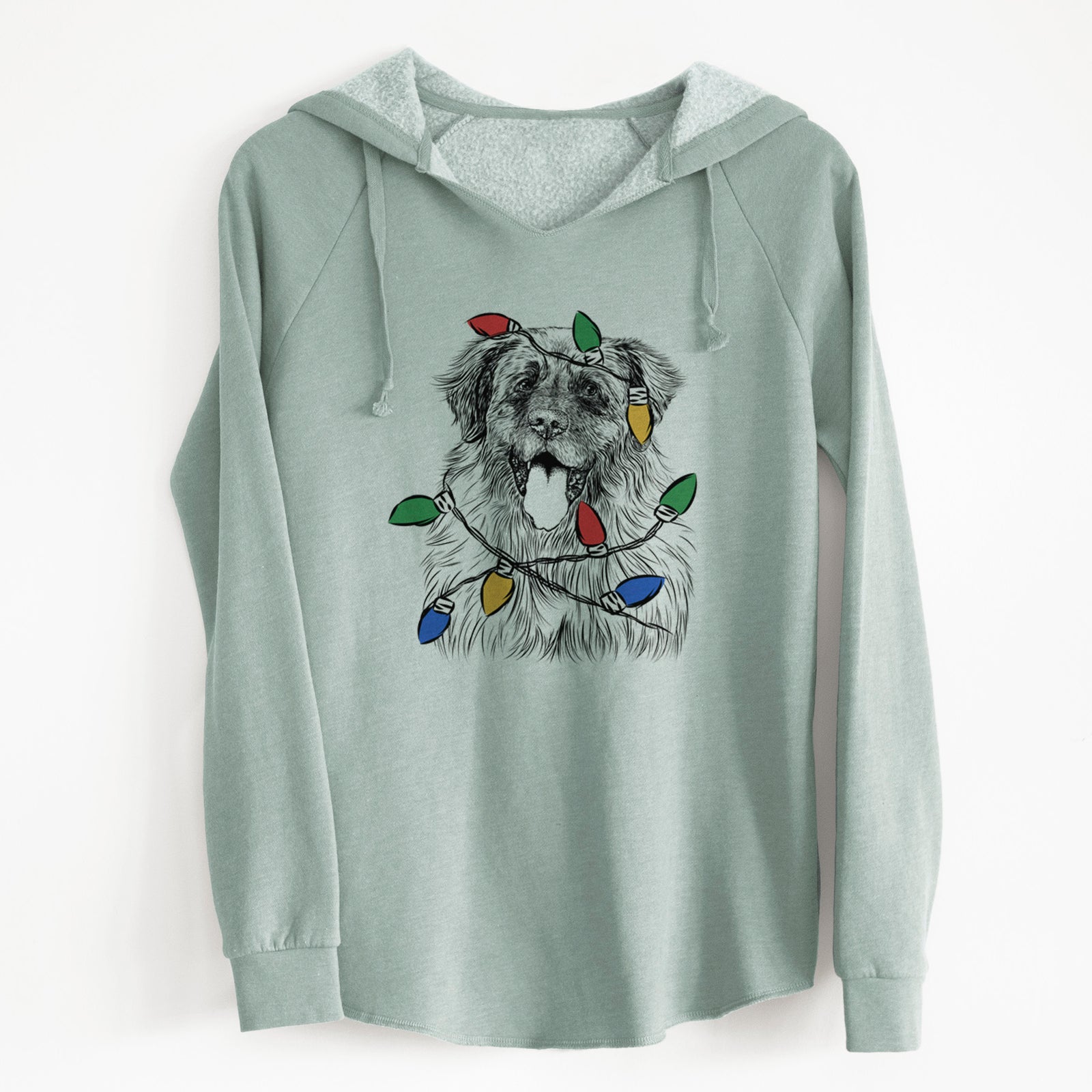 Christmas Lights Bamboo the Leonberger - Cali Wave Hooded Sweatshirt