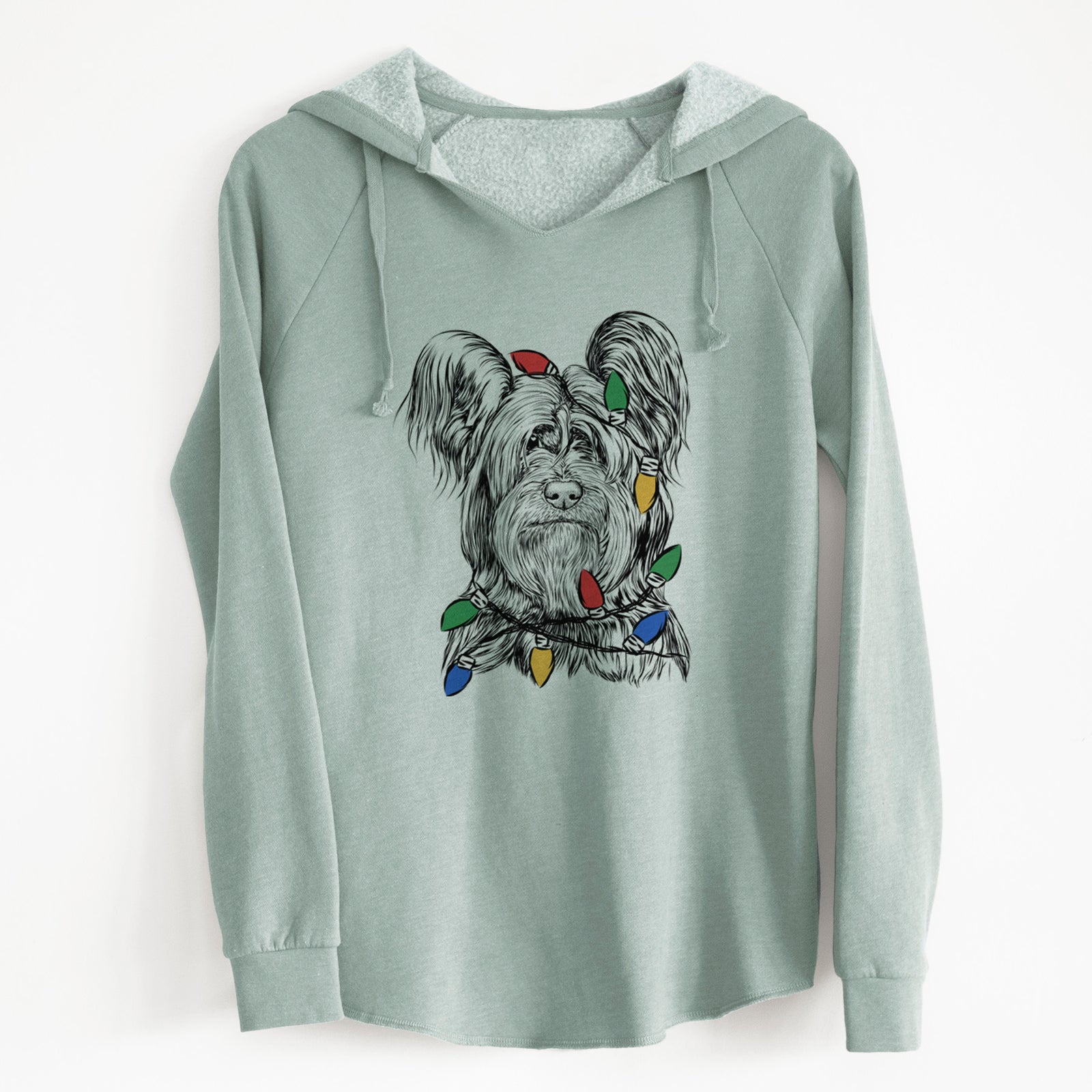 Christmas Lights Bandit the Skye Terrier - Cali Wave Hooded Sweatshirt