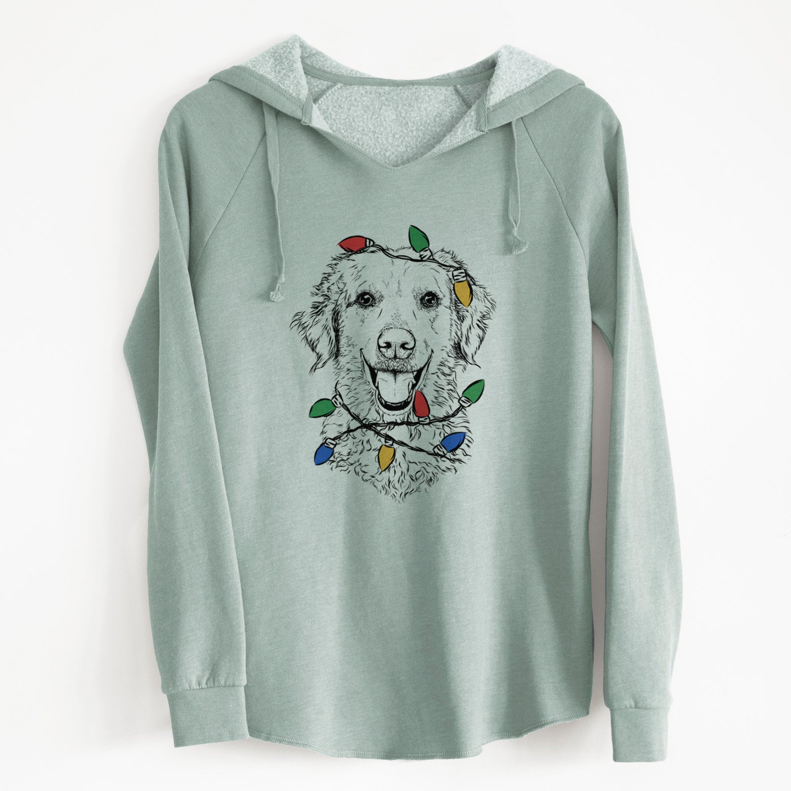Christmas Lights Bella Bean the Goldendoodle - Cali Wave Hooded Sweatshirt