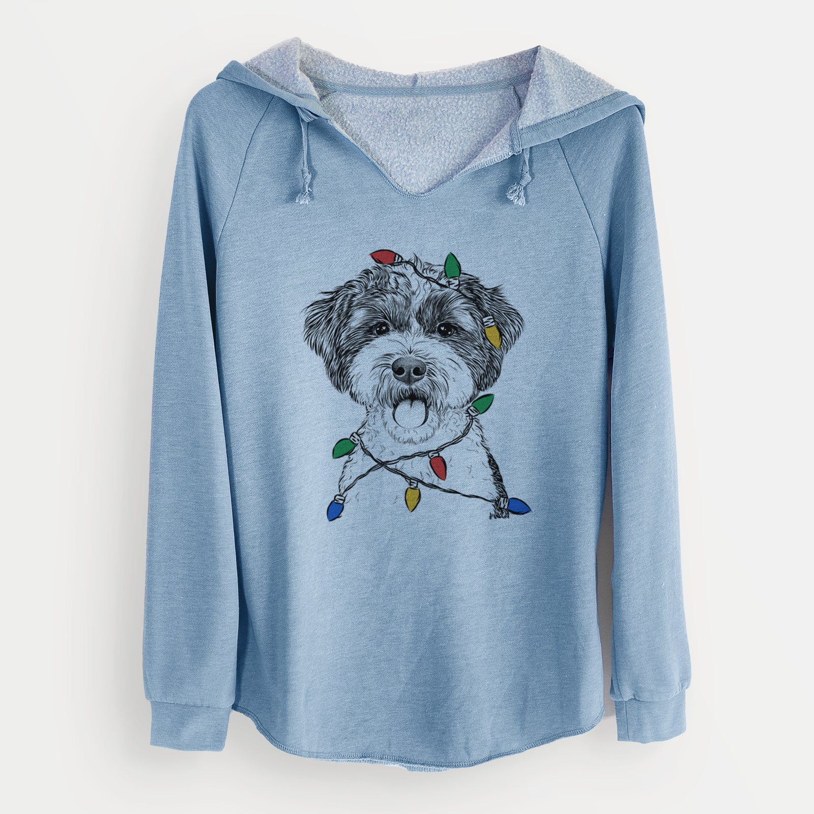 Christmas Lights Bella the Cockapoo - Cali Wave Hooded Sweatshirt