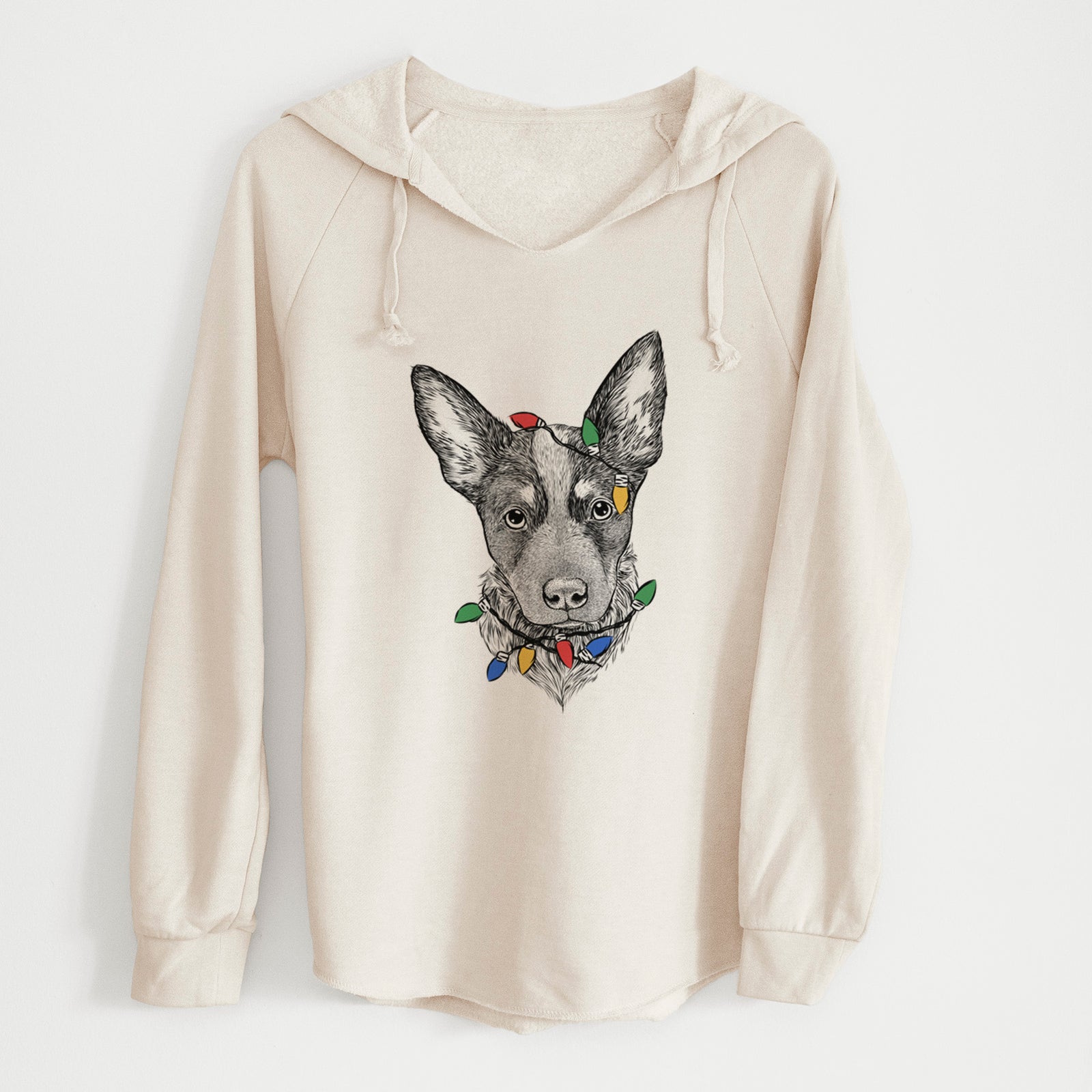 Christmas Lights Bella the Blue Heeler Puppy - Cali Wave Hooded Sweatshirt
