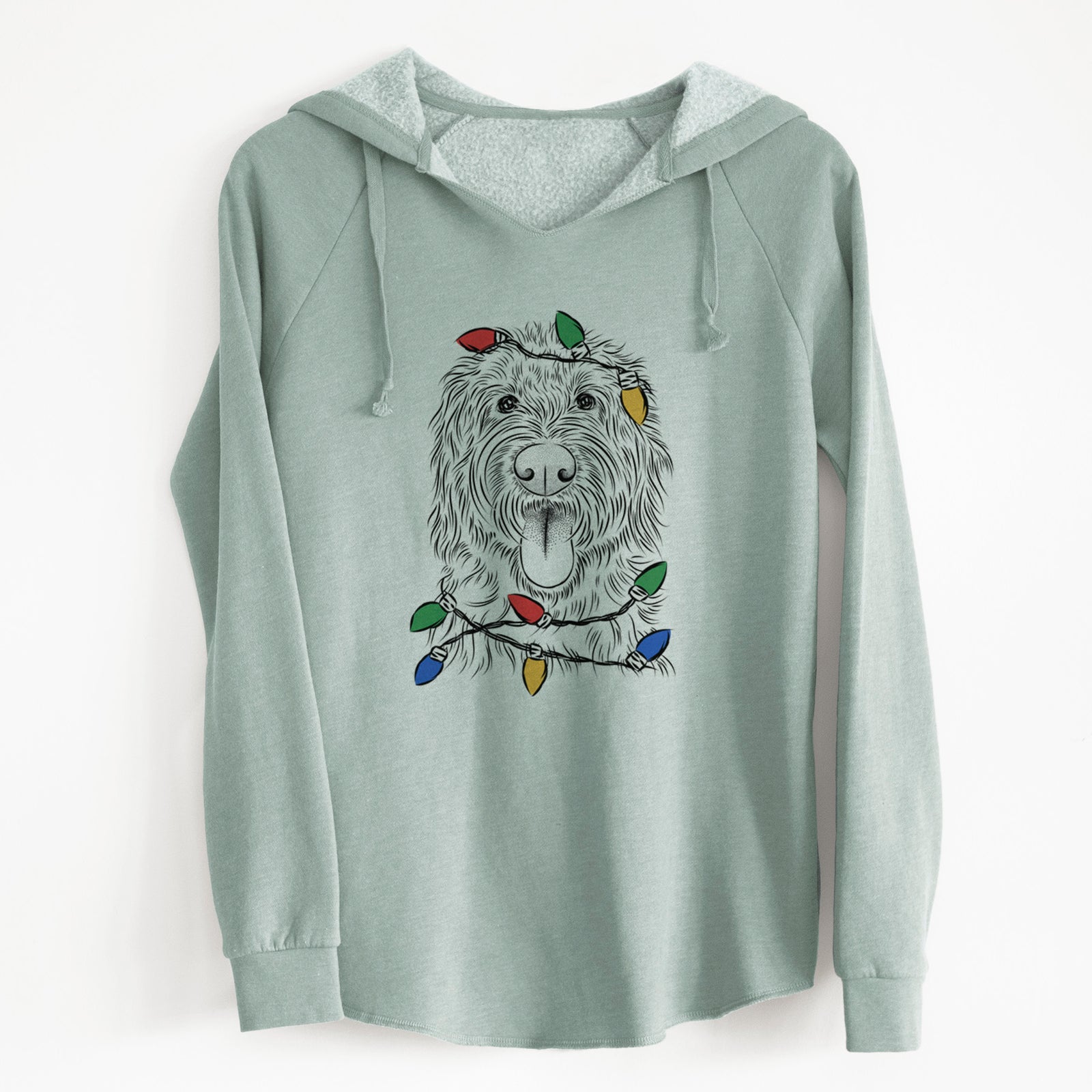 Christmas Lights Bennett the Doodle - Cali Wave Hooded Sweatshirt