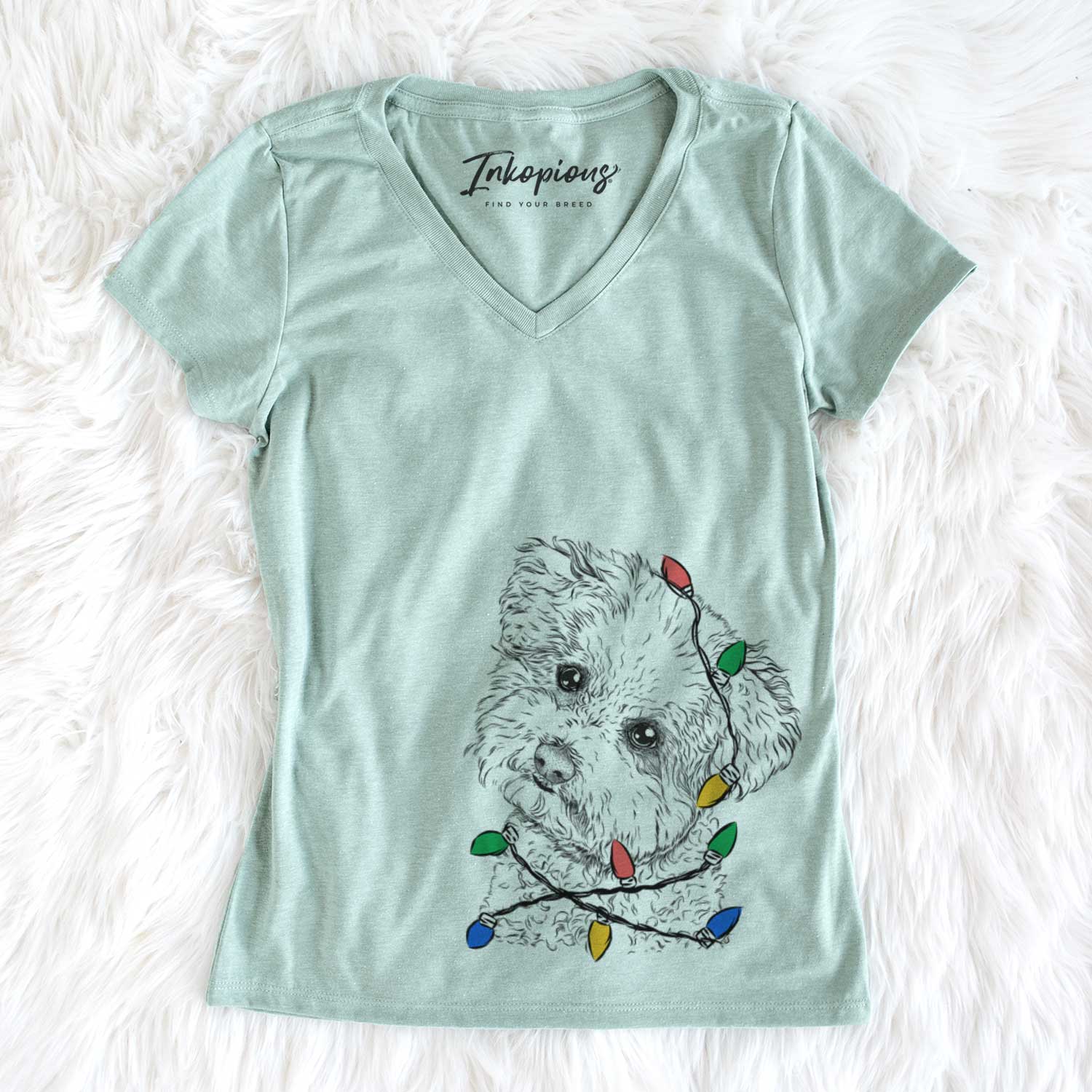 Christmas Lights Bento the Bolognese - Women's V-neck Shirt