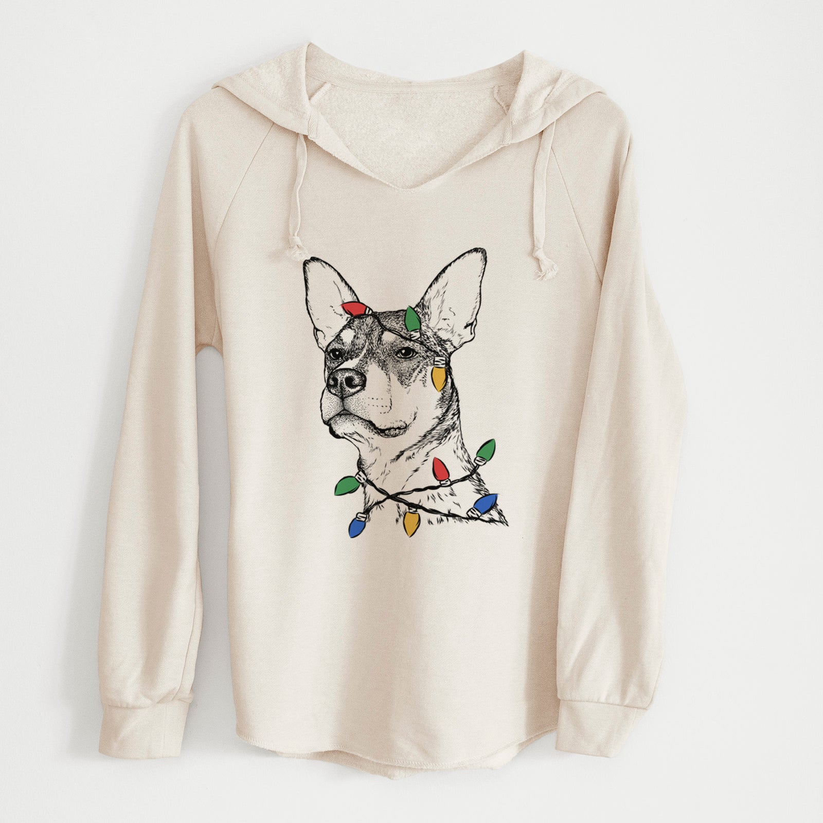 Christmas Lights Bill the Heeler Mix - Cali Wave Hooded Sweatshirt