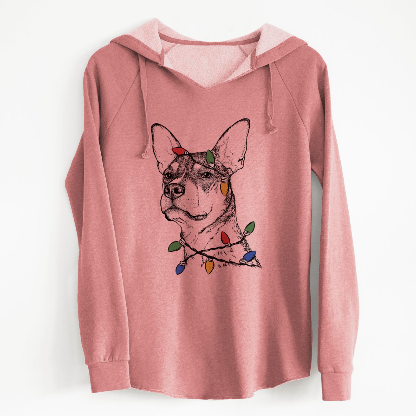 Christmas Lights Bill the Heeler Mix - Cali Wave Hooded Sweatshirt