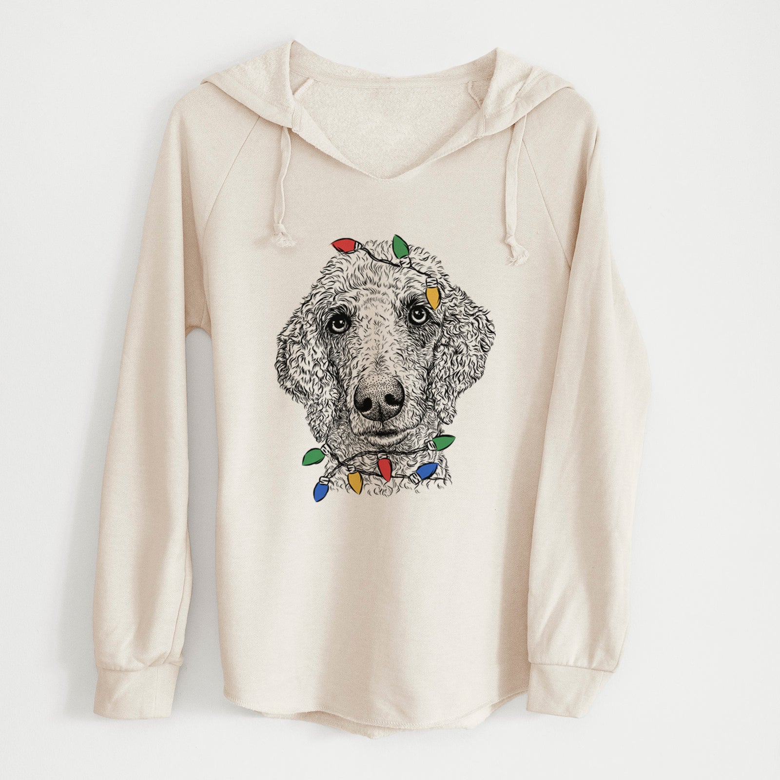 Christmas Lights Blossom the Poodle - Cali Wave Hooded Sweatshirt