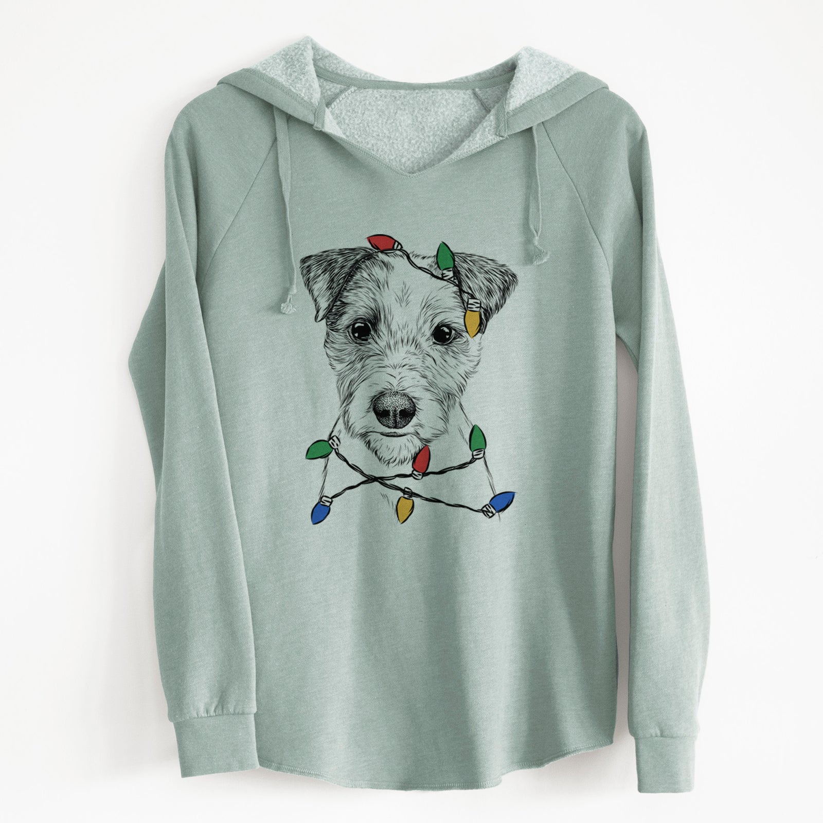 Christmas Lights Bogart the Parson Russell Terrier - Cali Wave Hooded Sweatshirt