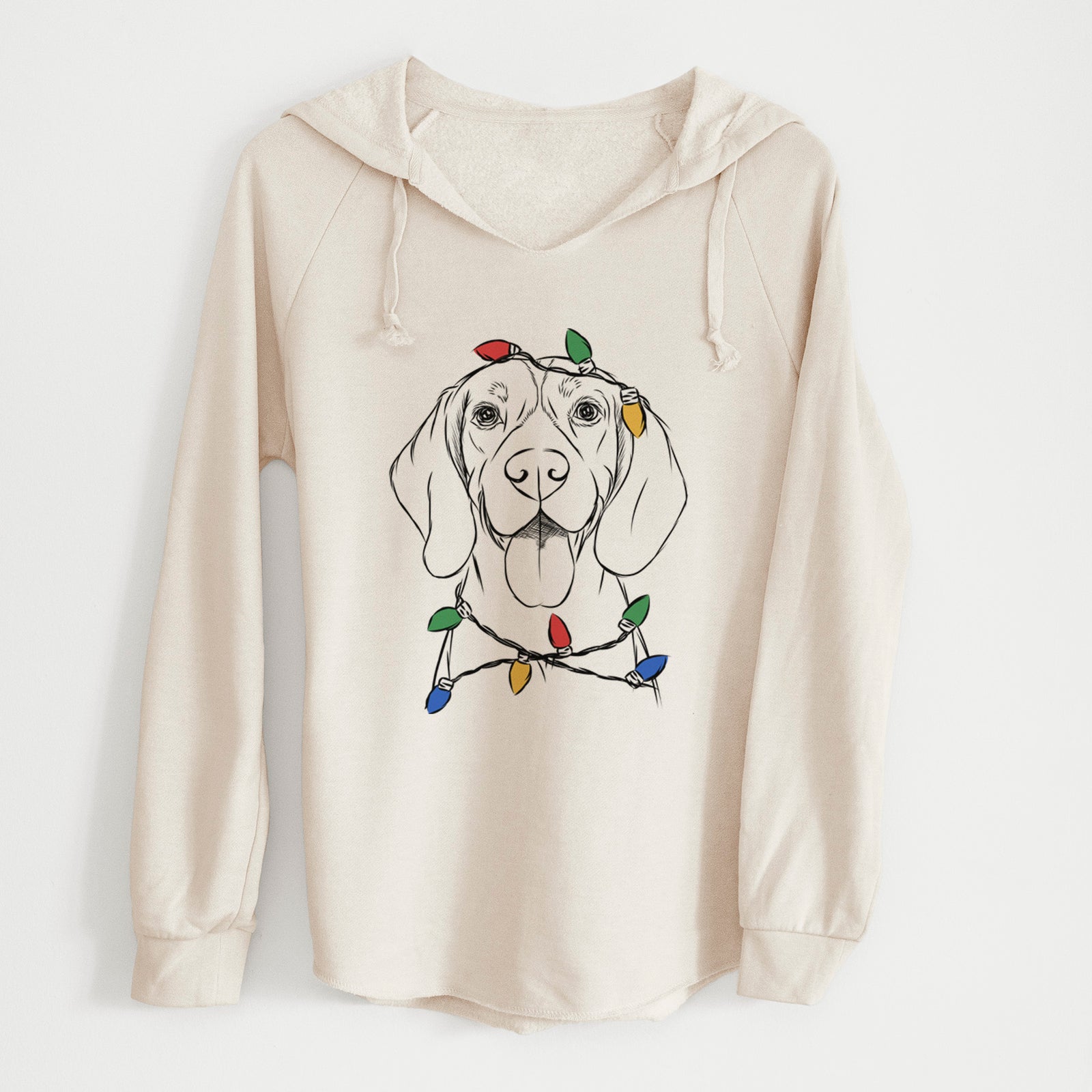 Christmas Lights Bogie the Beagle - Cali Wave Hooded Sweatshirt