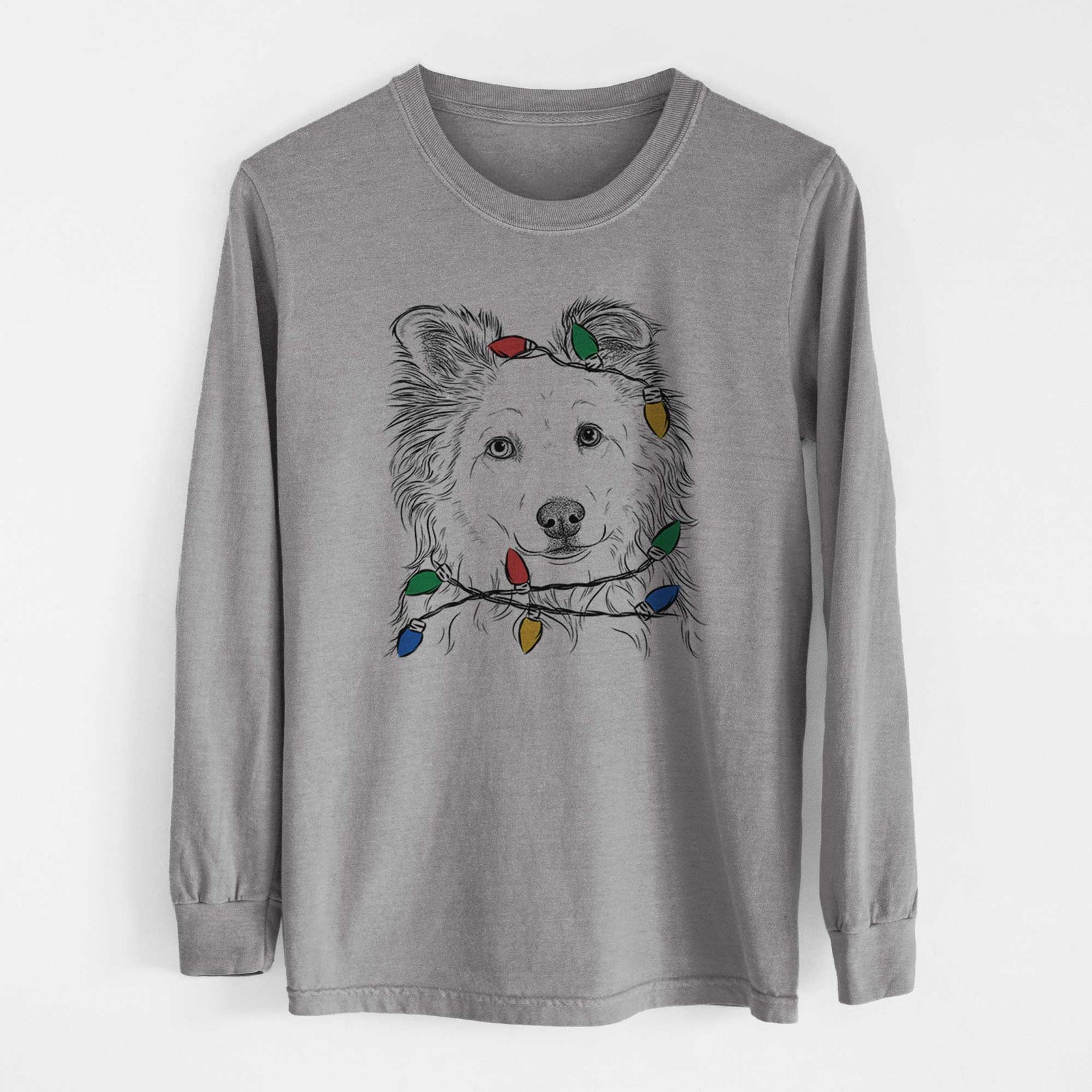 Christmas Lights Bonsai the Mixed Breed - Heavyweight 100% Cotton Long Sleeve