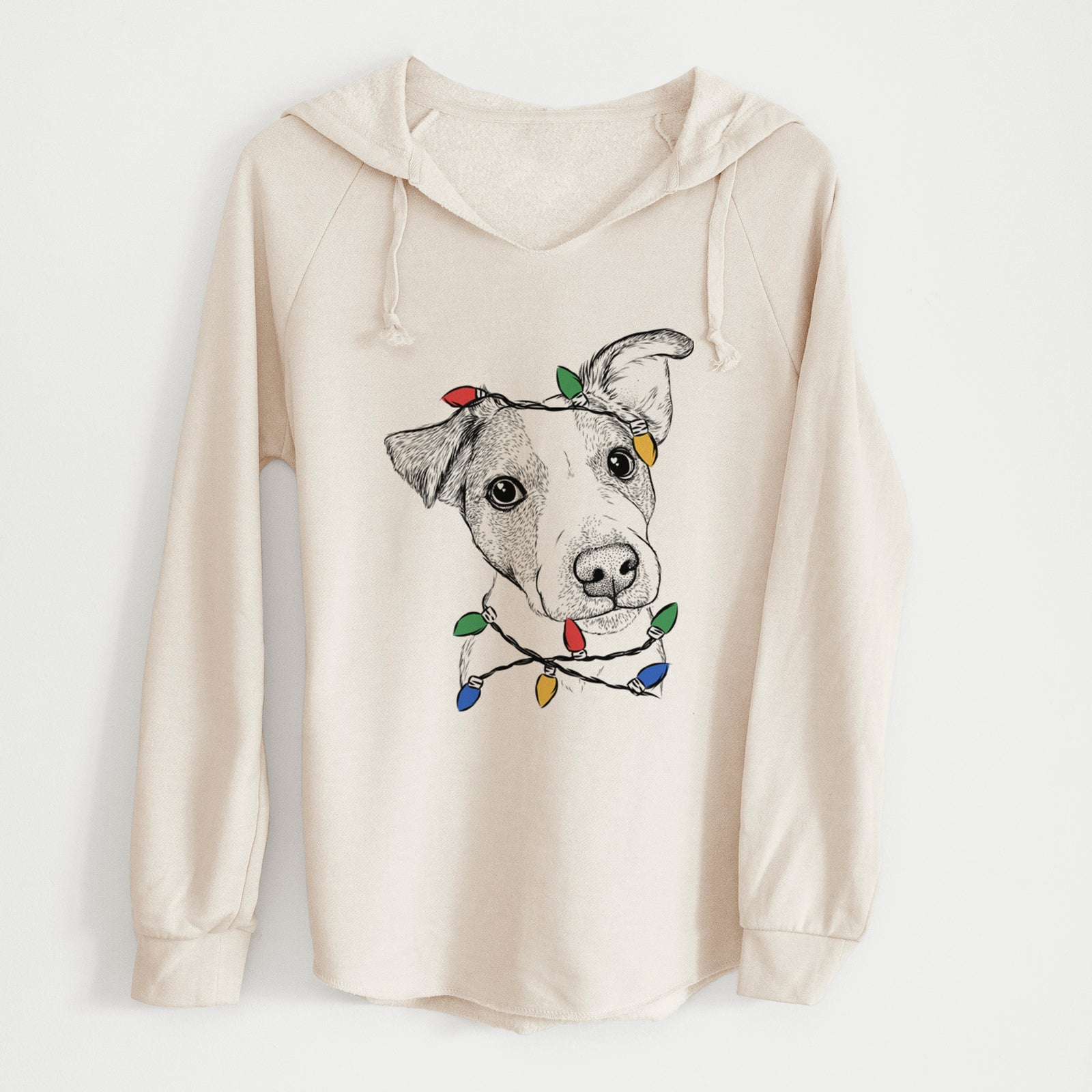Christmas Lights Bosse the Jack Russell Terrier - Cali Wave Hooded Sweatshirt