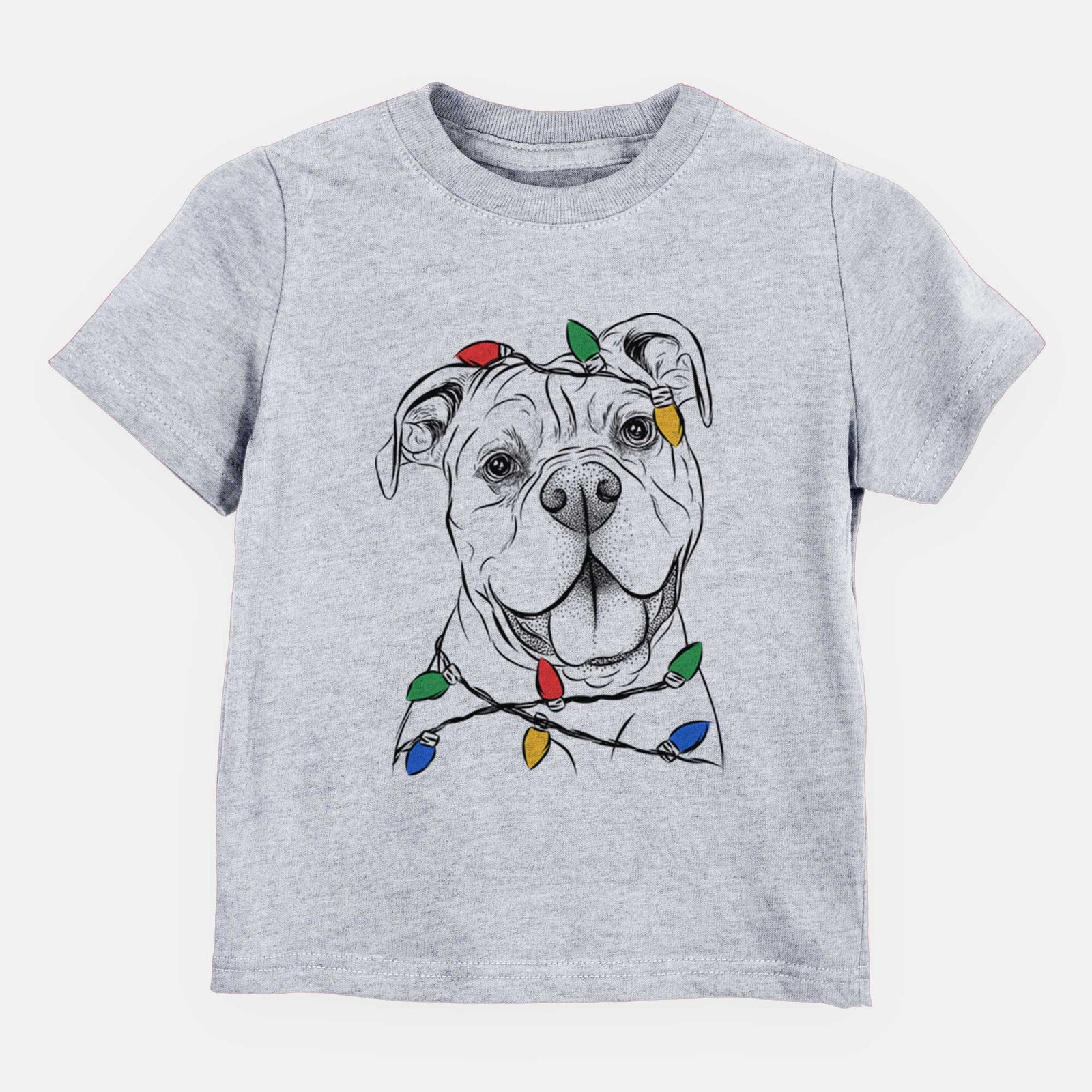 Christmas Lights Bravo the Bulldog Mix - Kids/Youth/Toddler Shirt