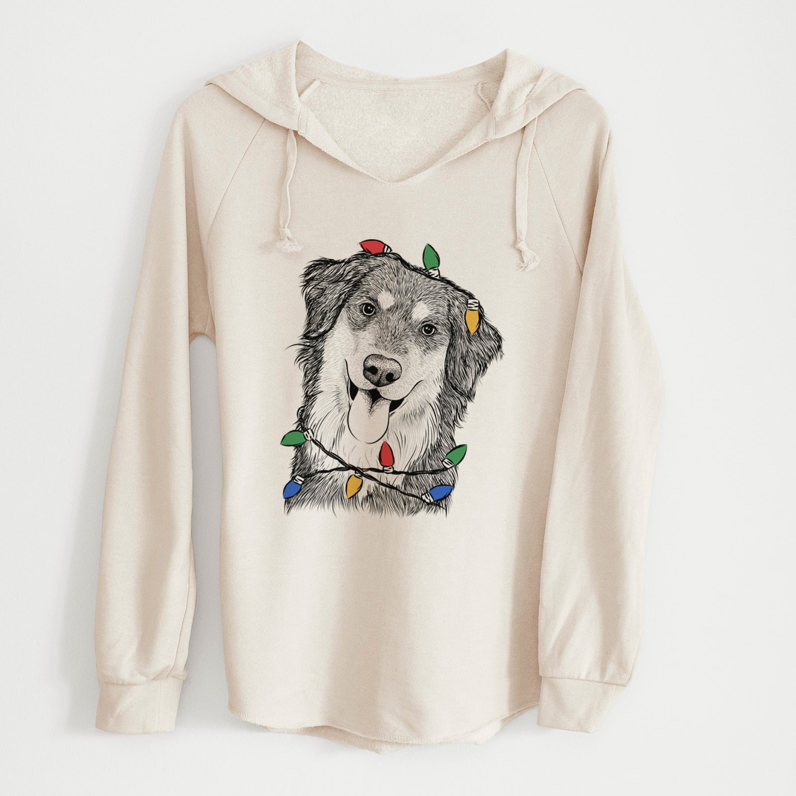 Christmas Lights Brodie the Golden Aussie - Cali Wave Hooded Sweatshirt