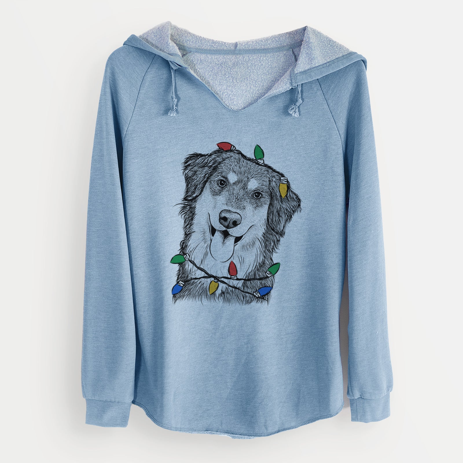 Christmas Lights Brodie the Golden Aussie - Cali Wave Hooded Sweatshirt