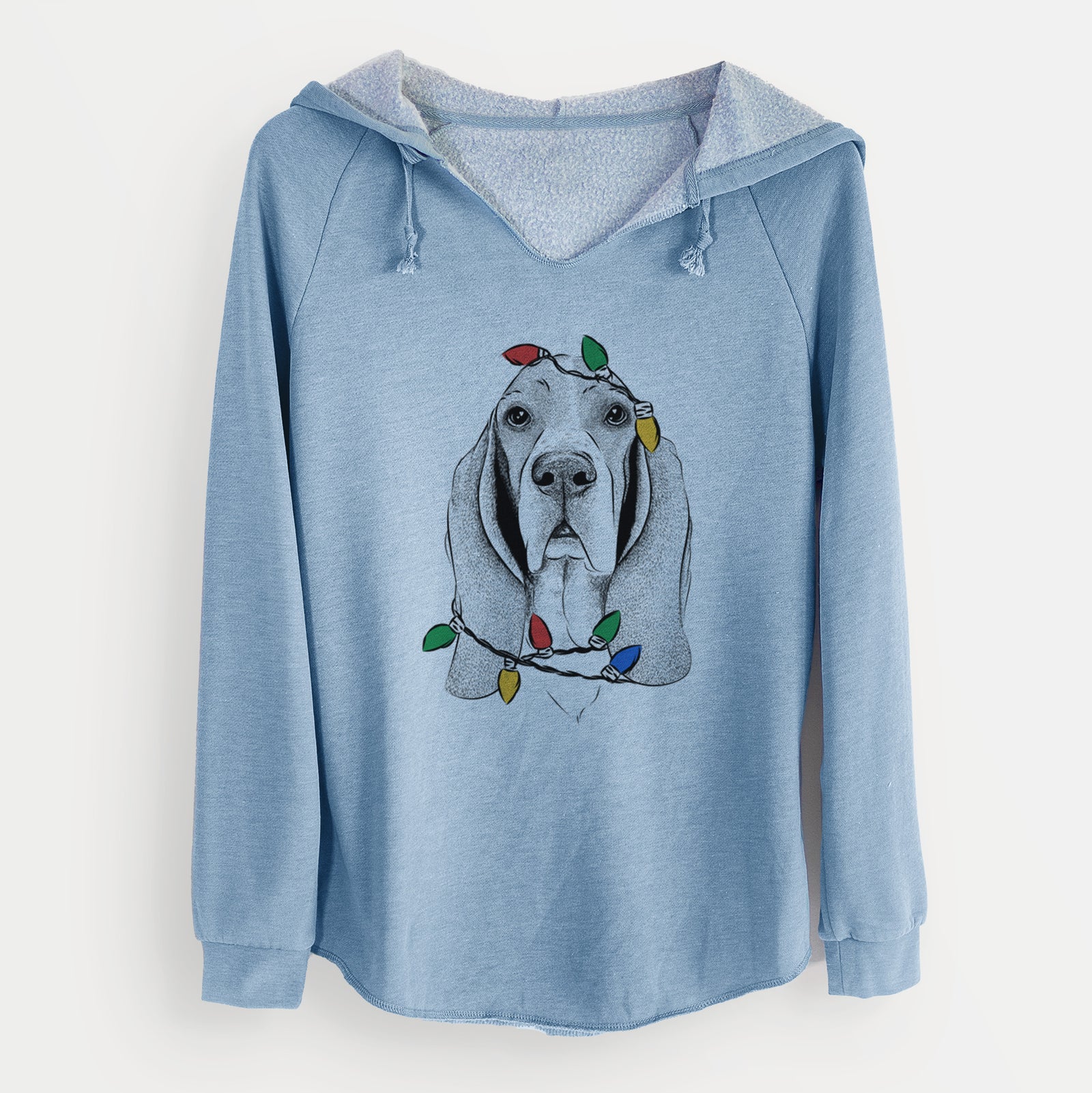 Christmas Lights Buckley the Basset Hound - Cali Wave Hooded Sweatshirt