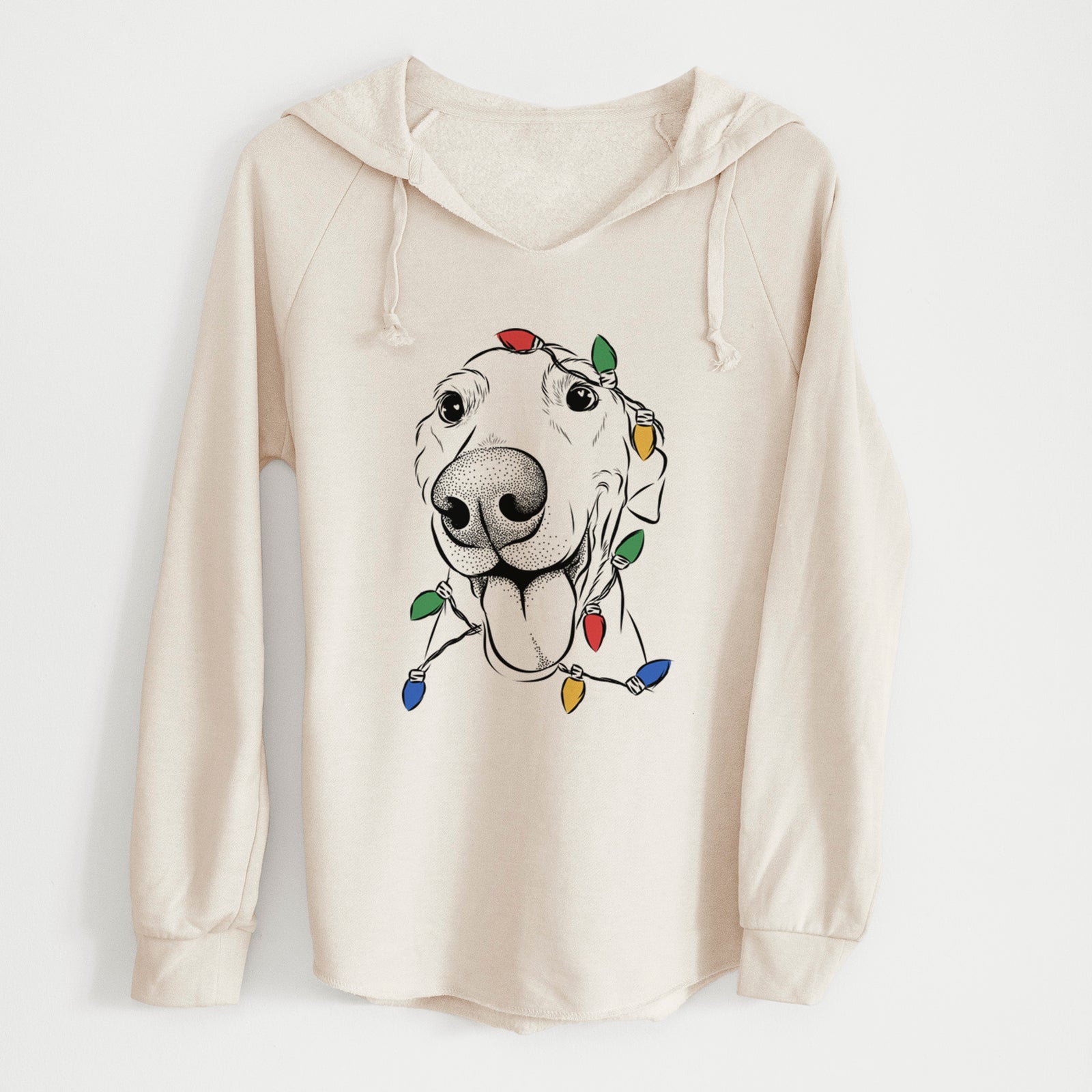 Christmas Lights Buddy the Buddy the Sato / American Village Dog - Cali Wave Hooded Sweatshirt